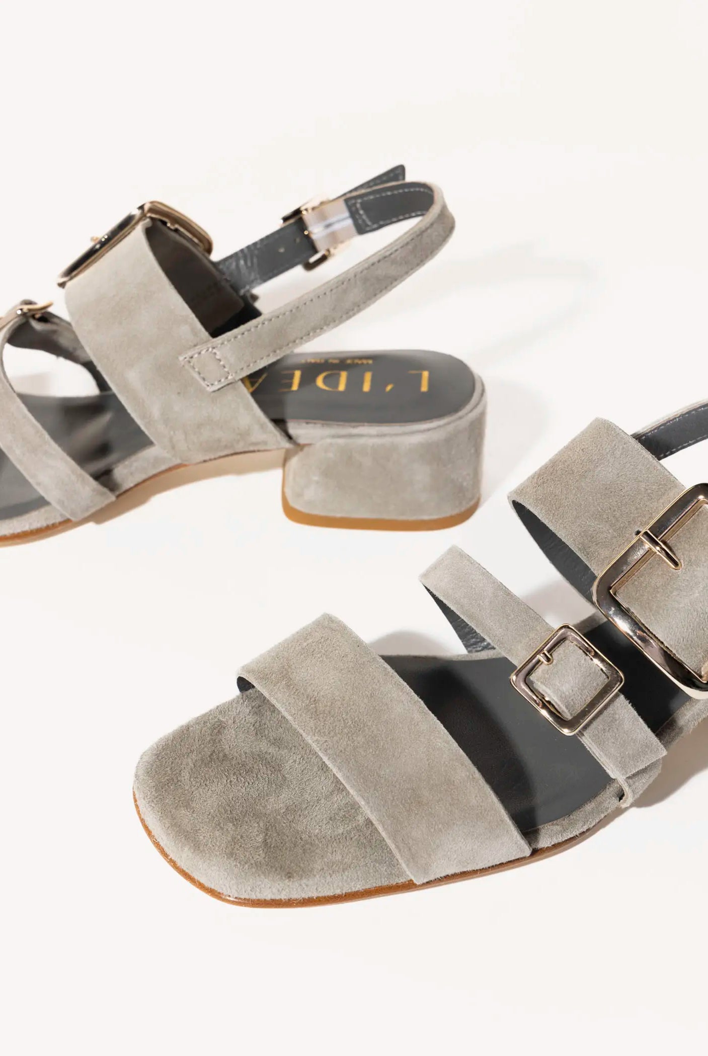 swatch_khaki suede heeled buckle sandal heeled sandals