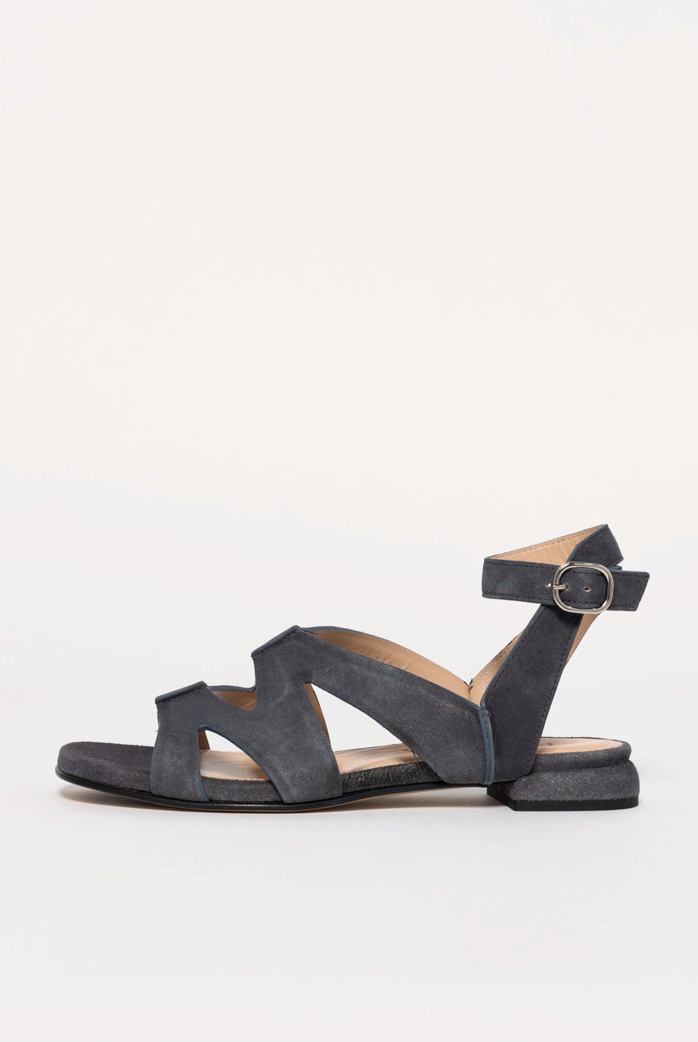 swatch_Charcoal Suede flat suede sandal