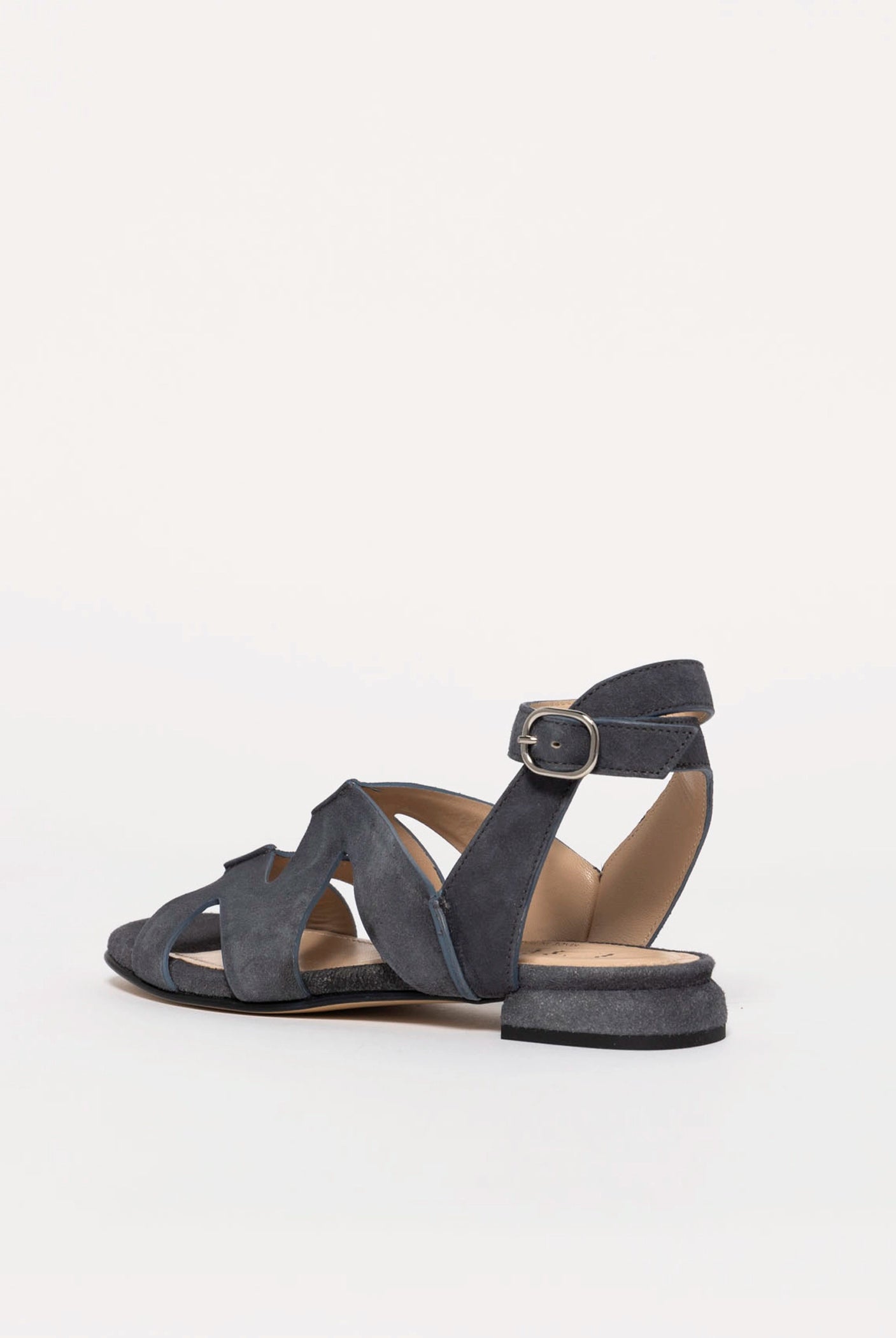 swatch_Charcoal Suede flat suede sandal