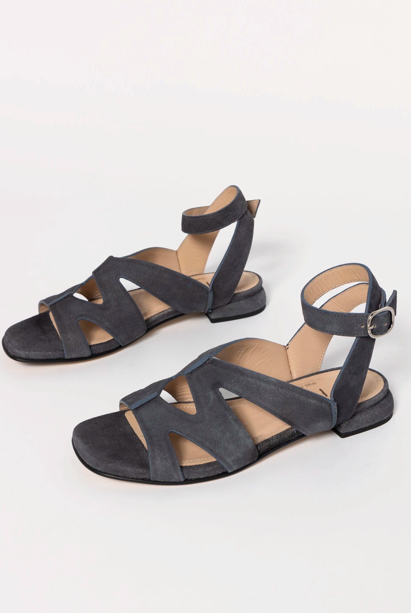 swatch_Charcoal Suede flat suede sandal