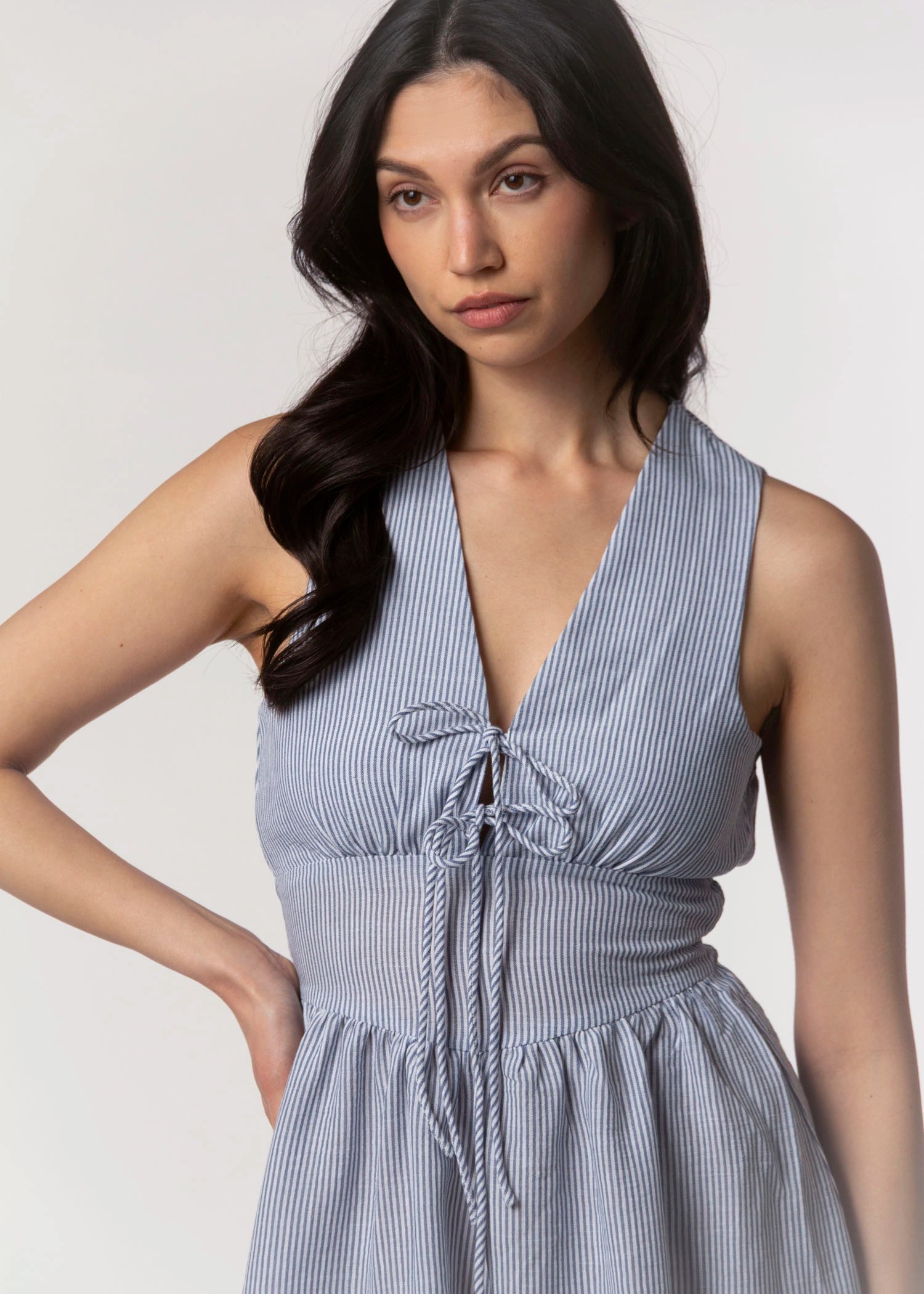 swatch_Blue/White sadie and sage garden sun mini dress