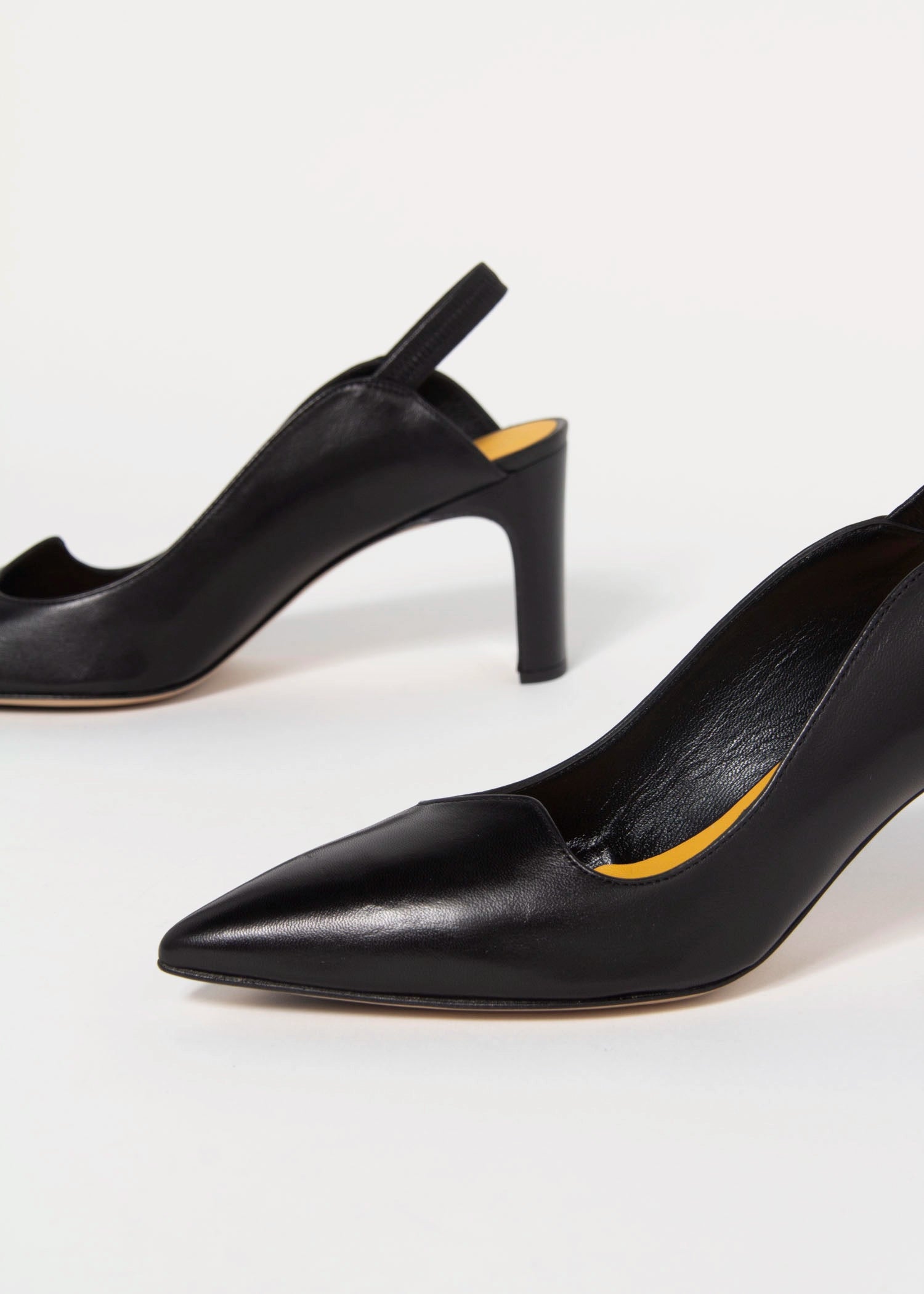 swatch_Black Leather mara bini sole leather slingback