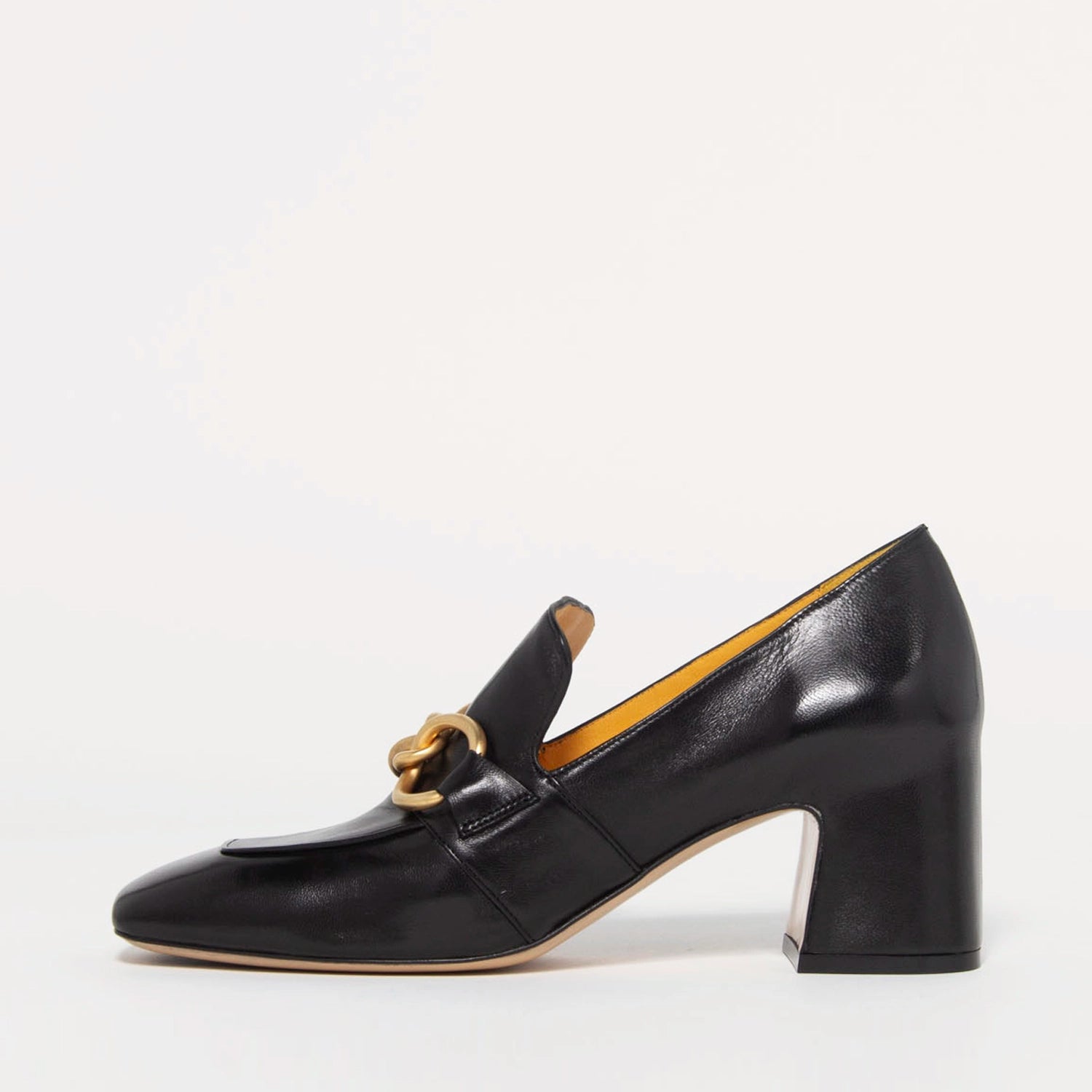 swatch_Black Leather mara bini perla heeled loafer