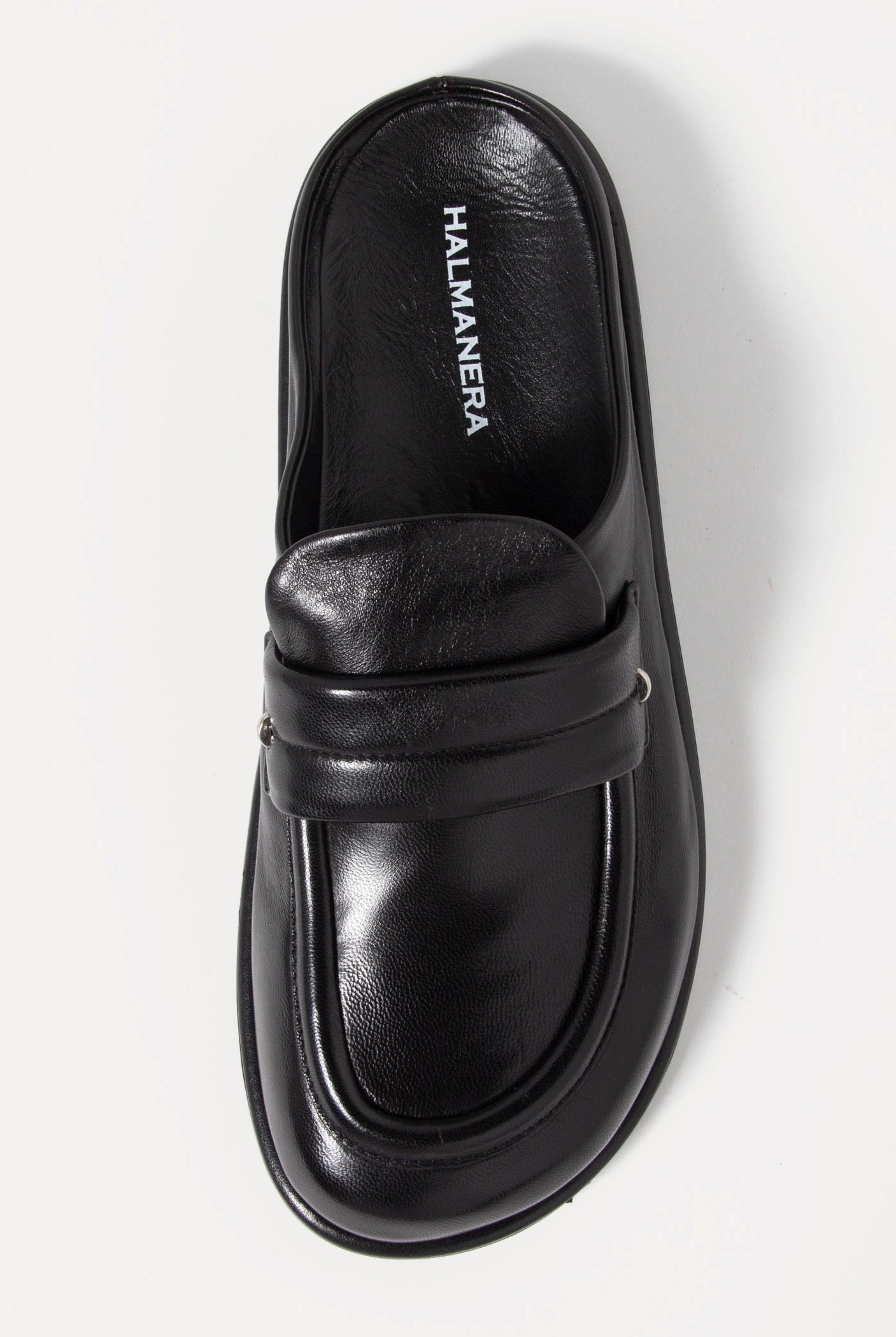 swatch_Black Leather halmanera ivet mule clog