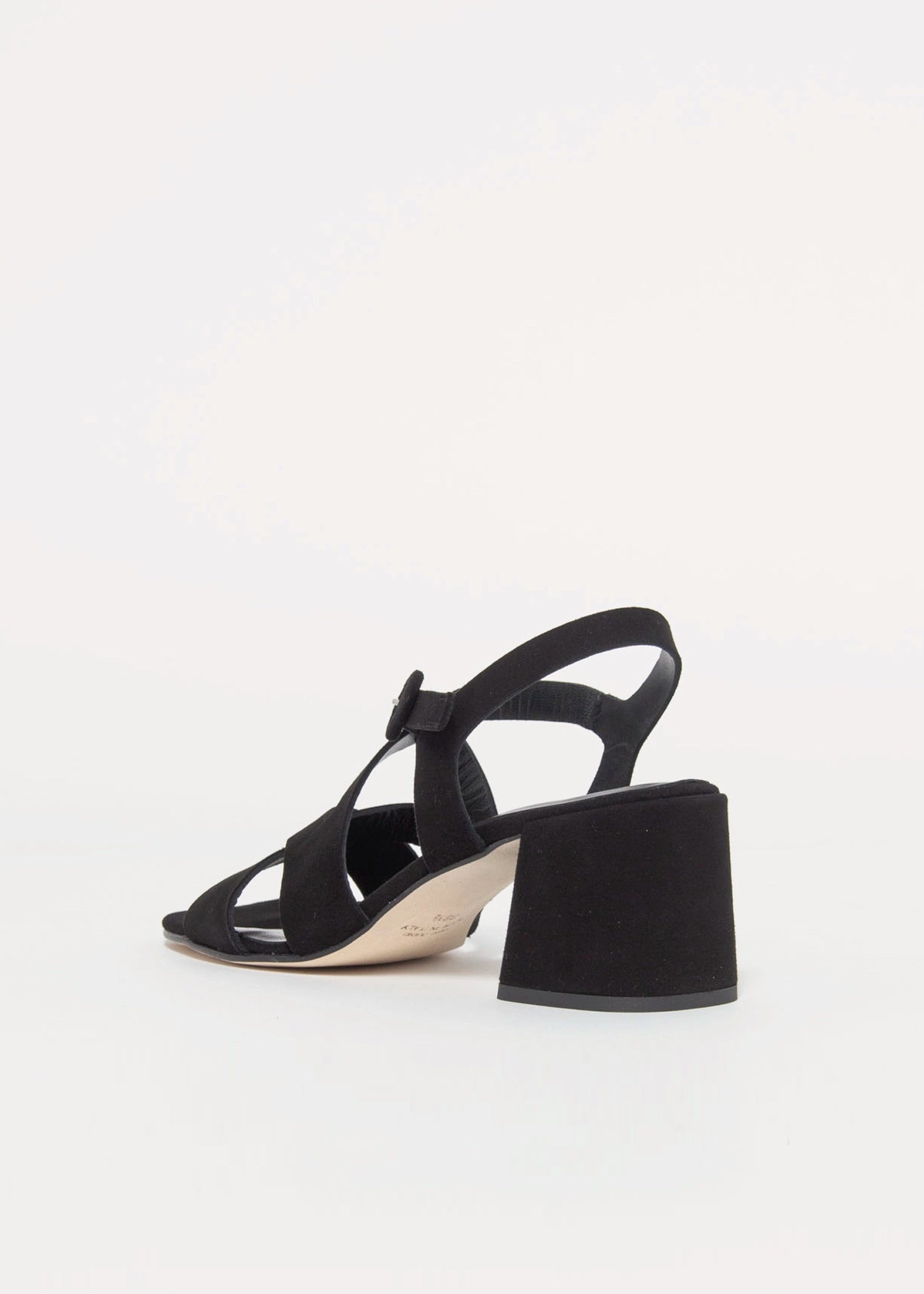 swatch_Black Suede l'idea block heel sandal
