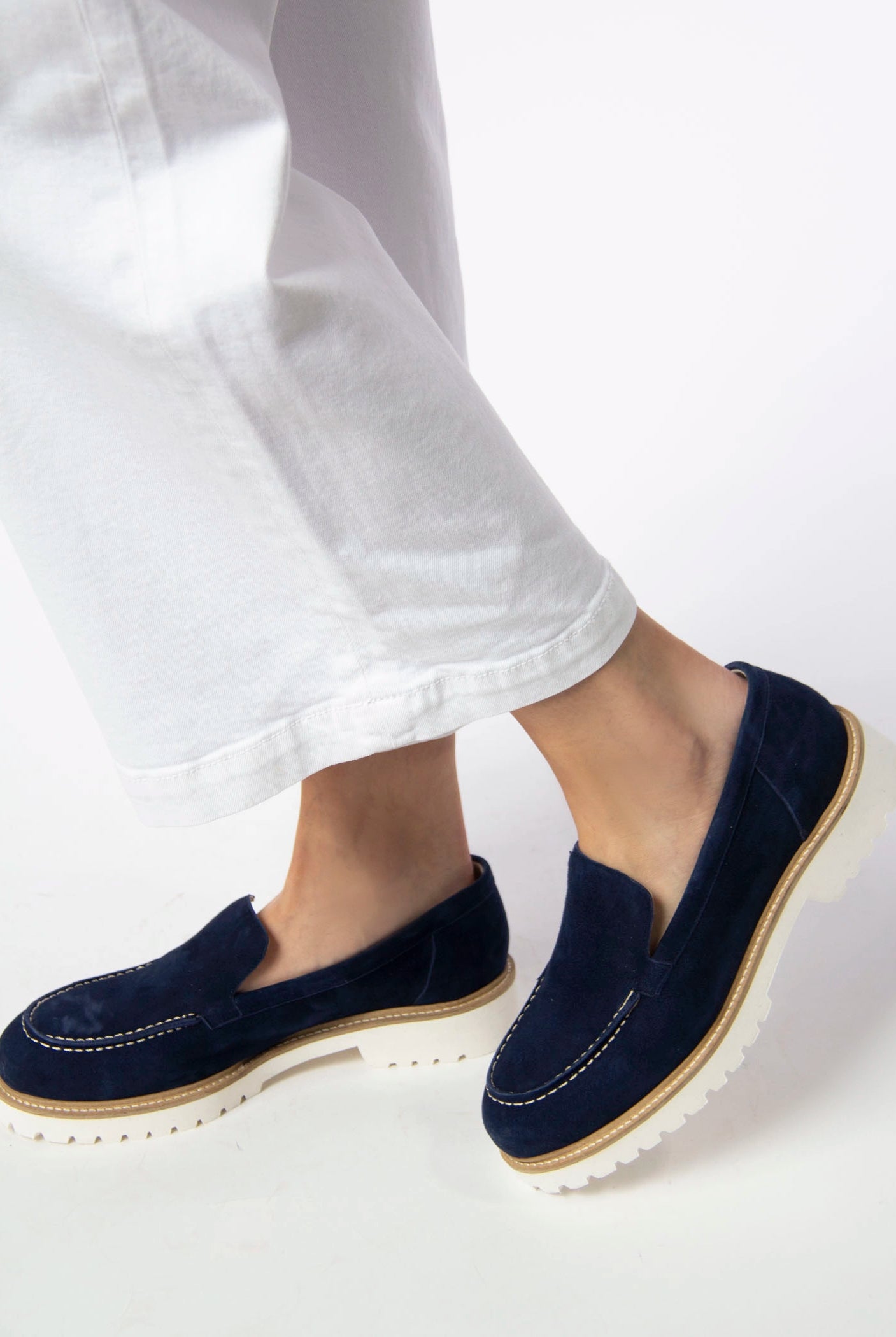 swatch_Navy Suede l'idea suede loafer