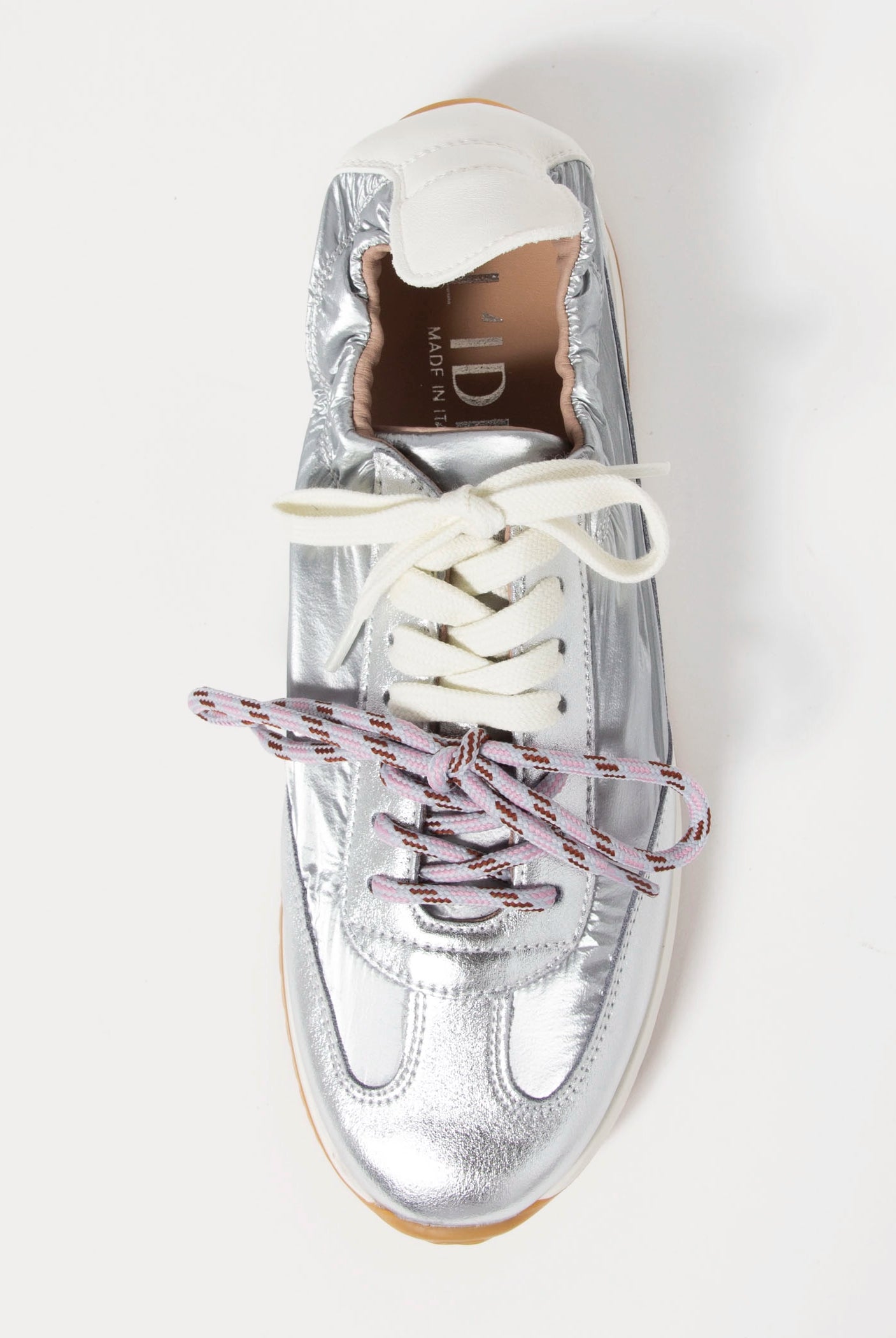 swatch_Silver l'idea metallic double lace sneaker