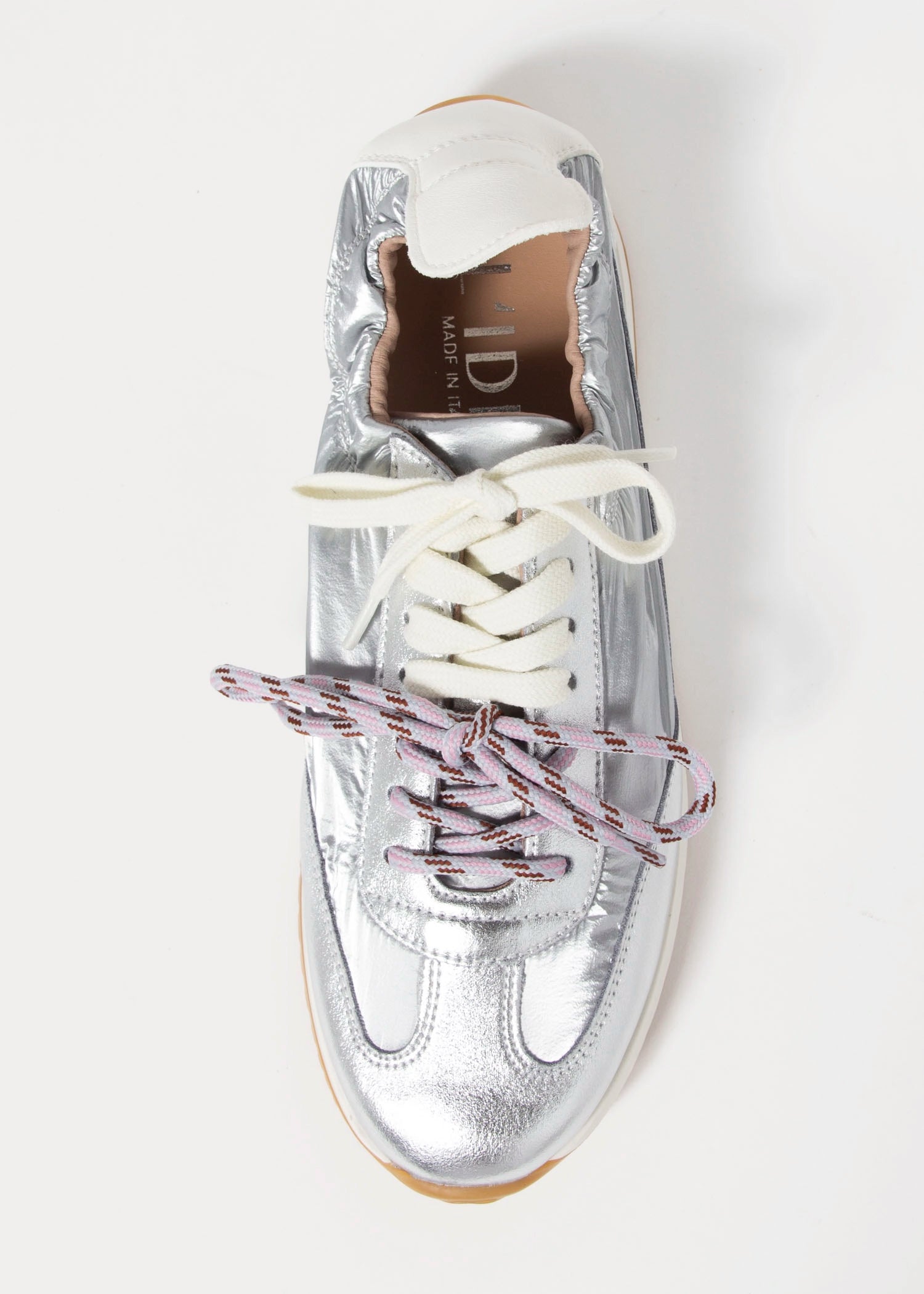swatch_Silver l'idea metallic double lace sneaker