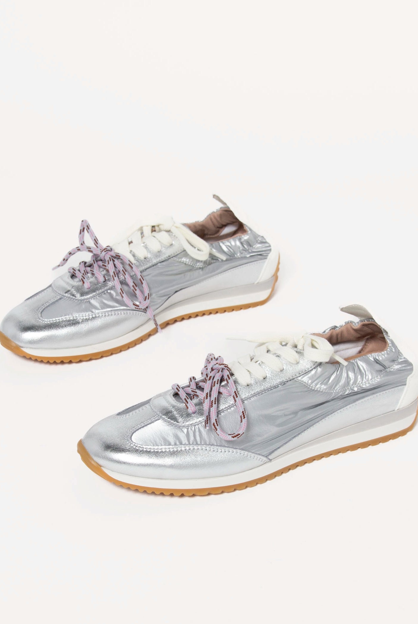 swatch_Silver l'idea metallic double lace sneaker