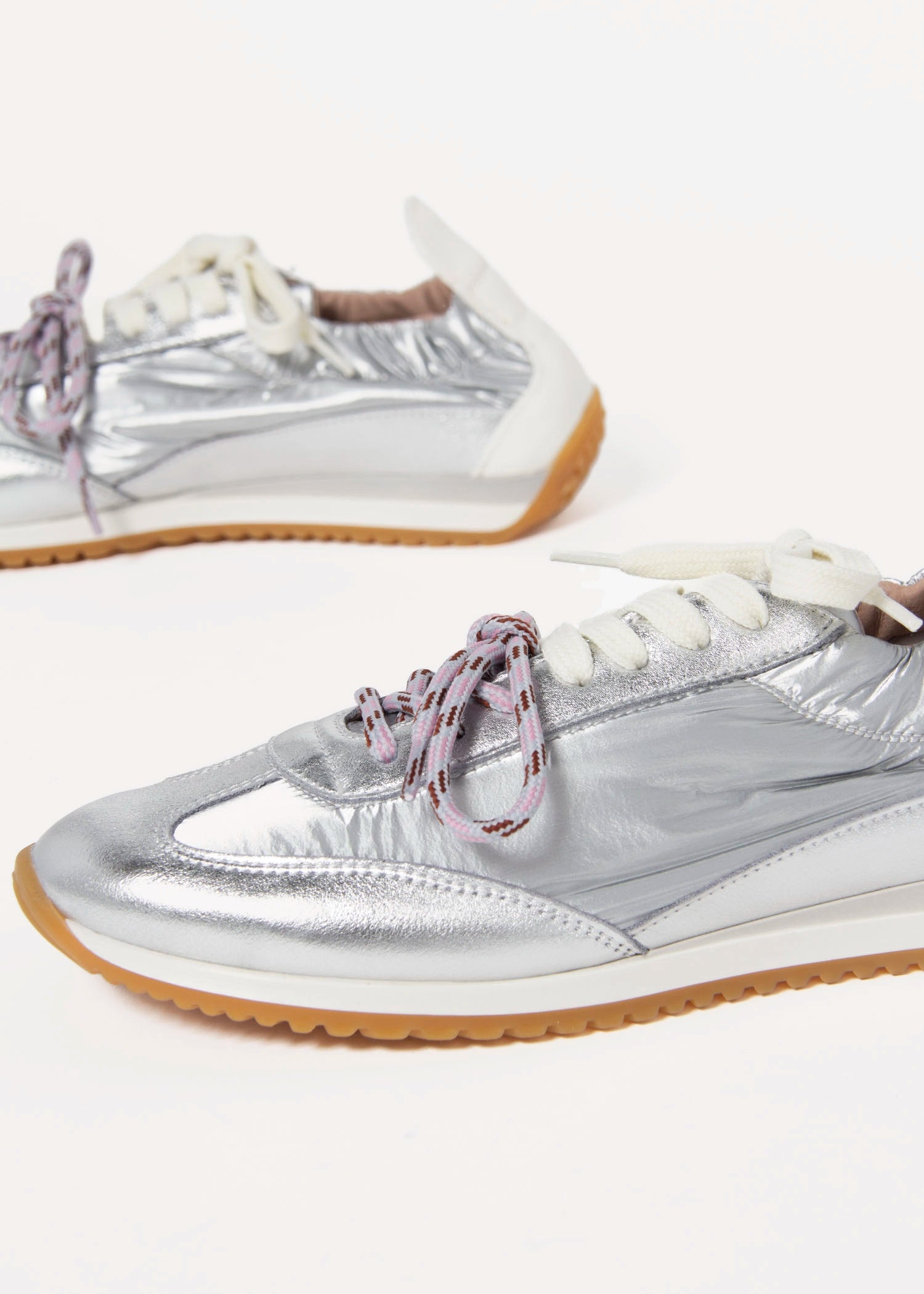swatch_Silver l'idea metallic double lace sneaker