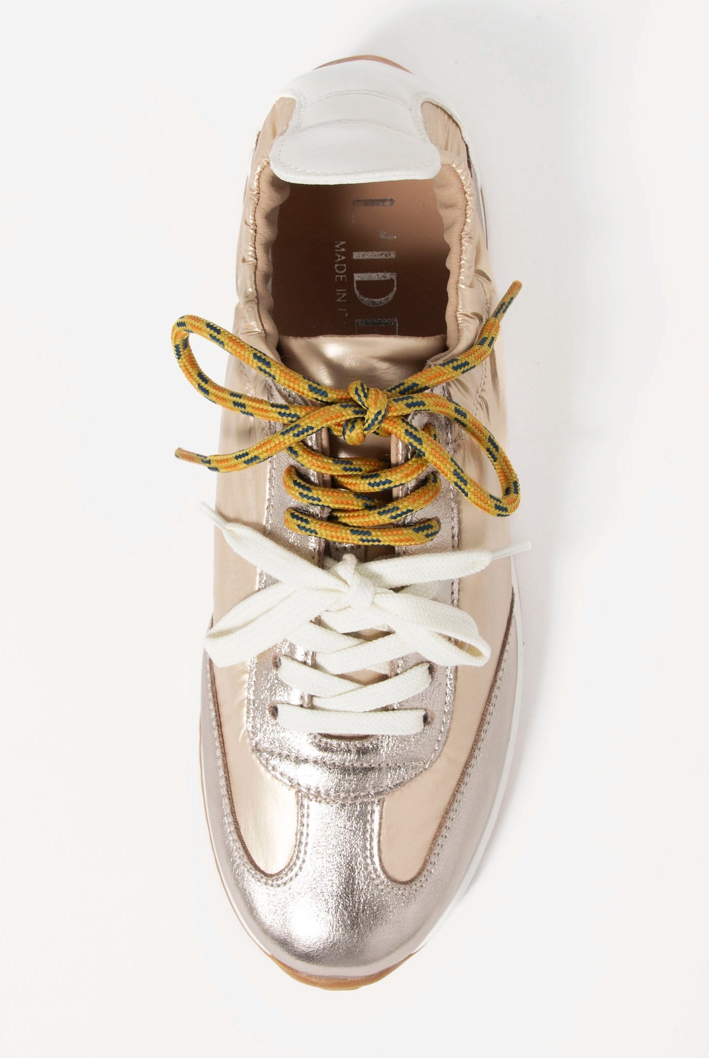 swatch_Platino l'idea metallic double lace sneaker