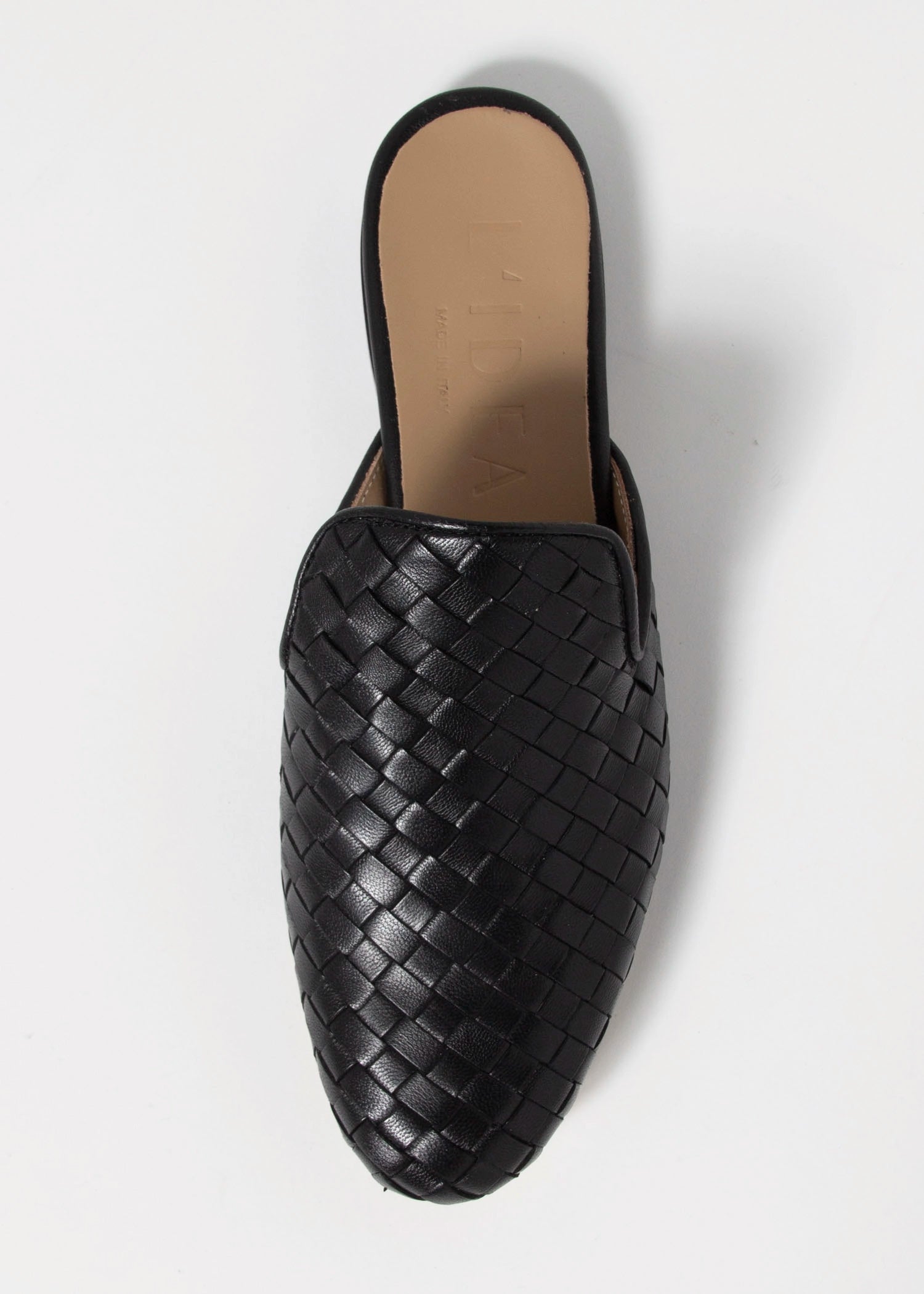 swatch_Black Leather l'idea woven mule
