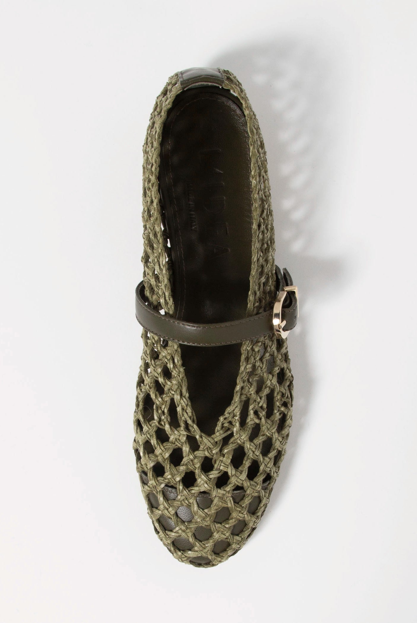 swatch_Olive Leather l'idea dolo woven mary jane