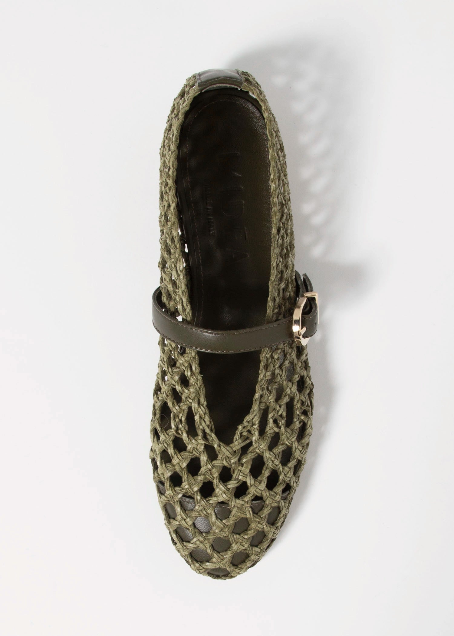swatch_Olive Leather l'idea dolo woven mary jane