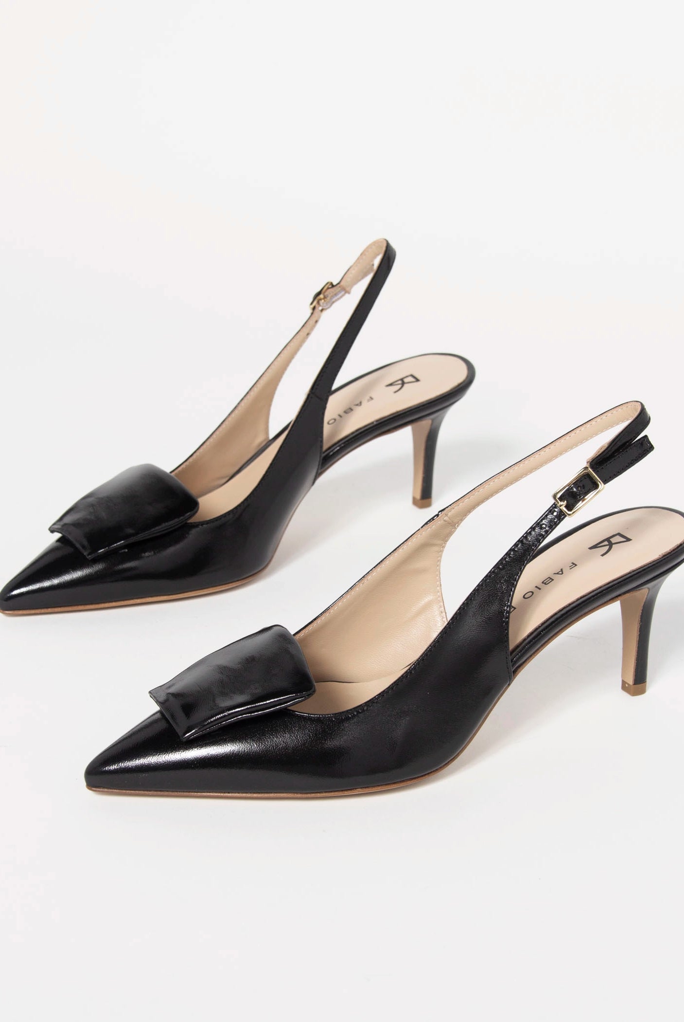 swatch_Black Leather fabio rusconi slingback pump