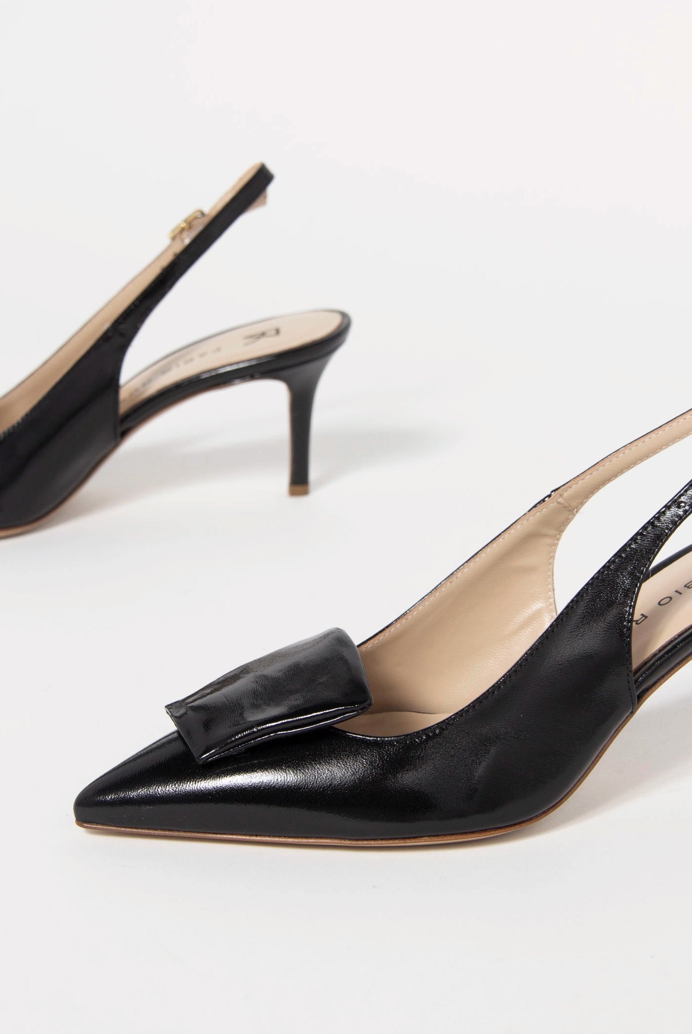 swatch_Black Leather fabio rusconi slingback pump