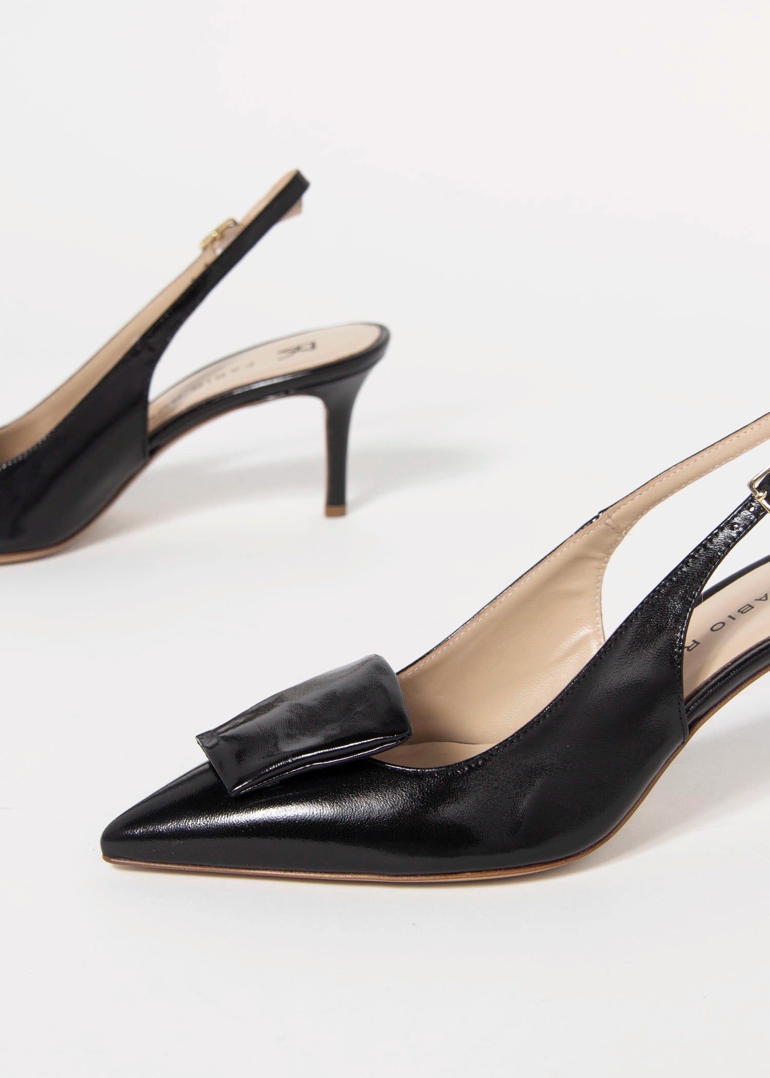swatch_Black Leather fabio rusconi slingback pump