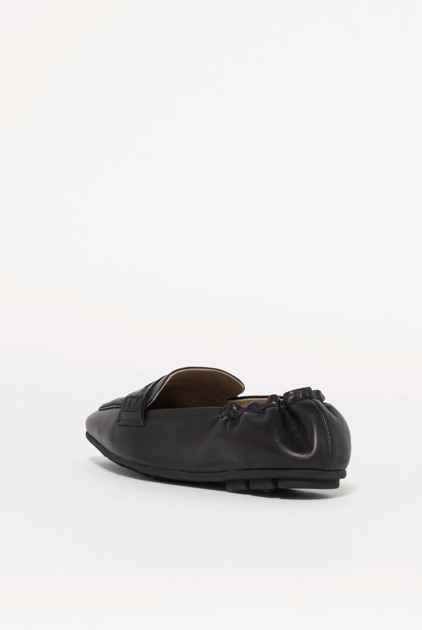 swatch_Black Leather driving moccasin loafers shoes