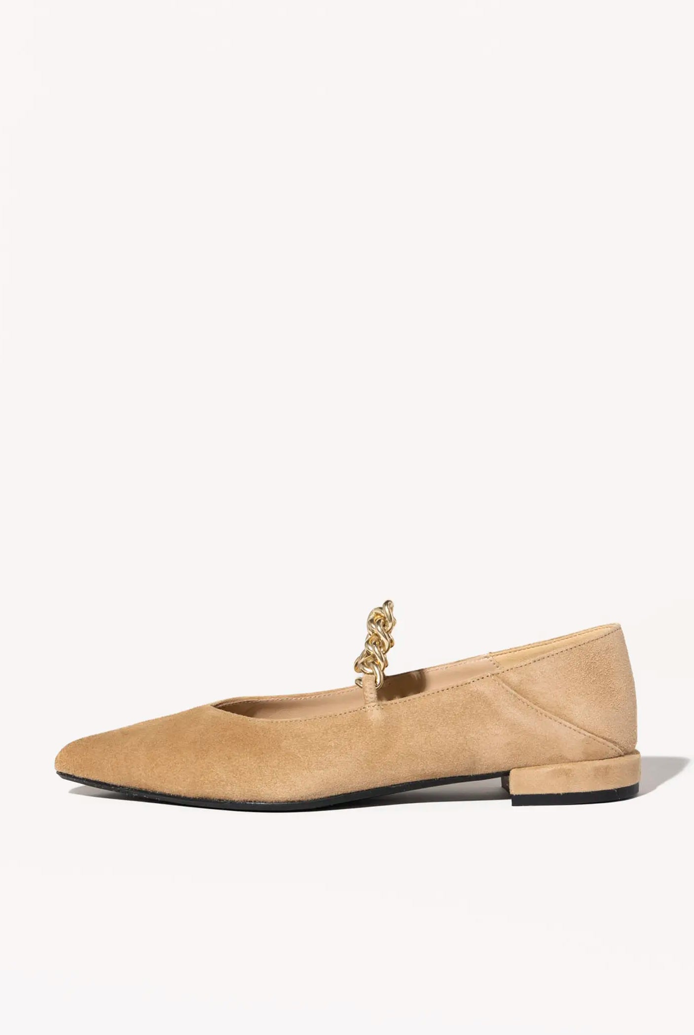 swatch_sand suede flat with chain flat shoes