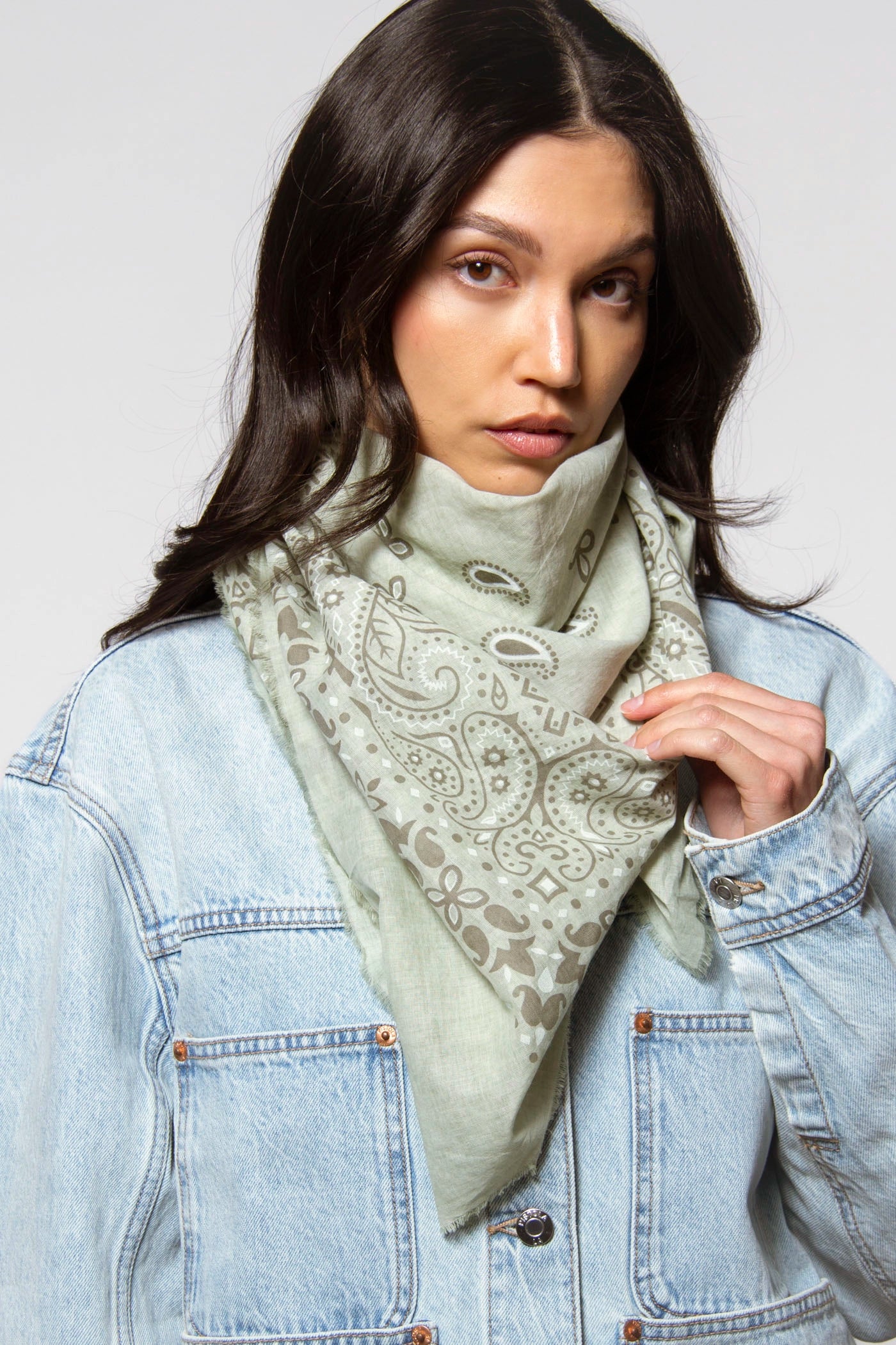 swatch_Light Green cotton bandana scarf