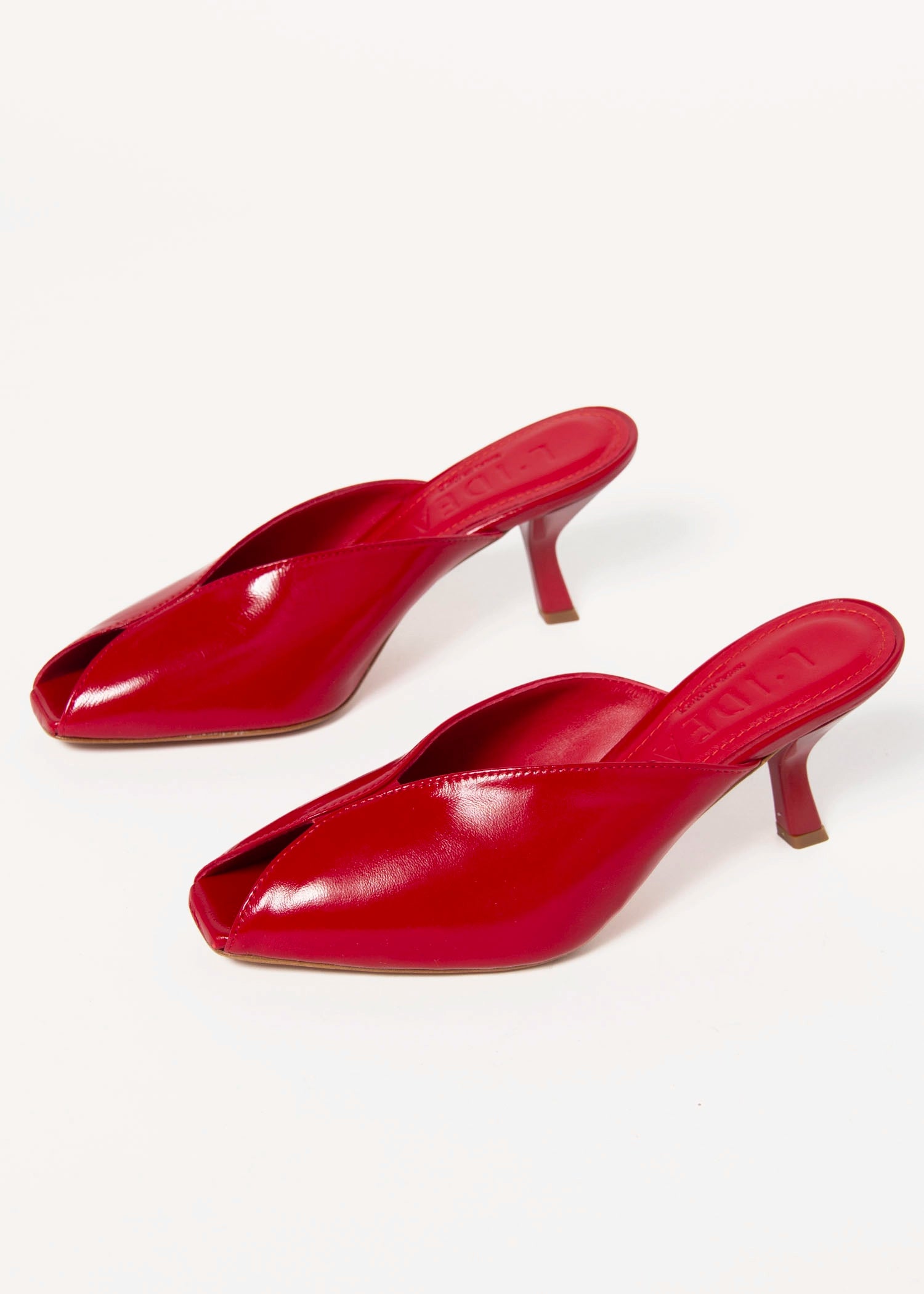 swatch_Red Leather l'idea peep toe sandal