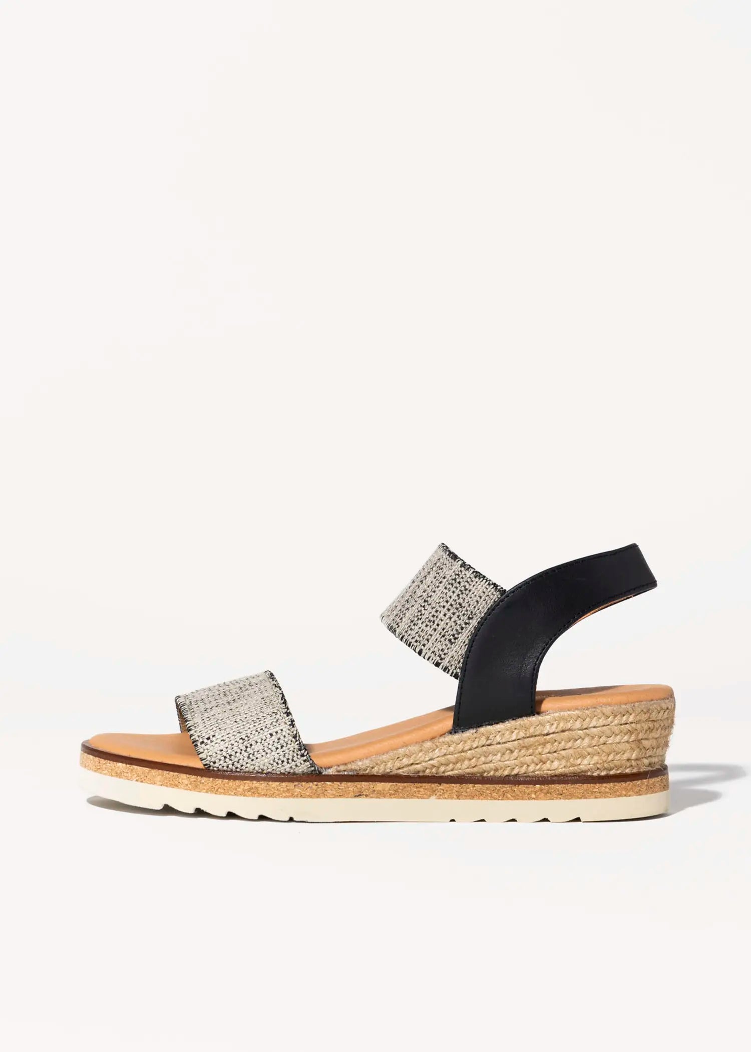 swatch_black/beige neveah wedge sandal espadrilles