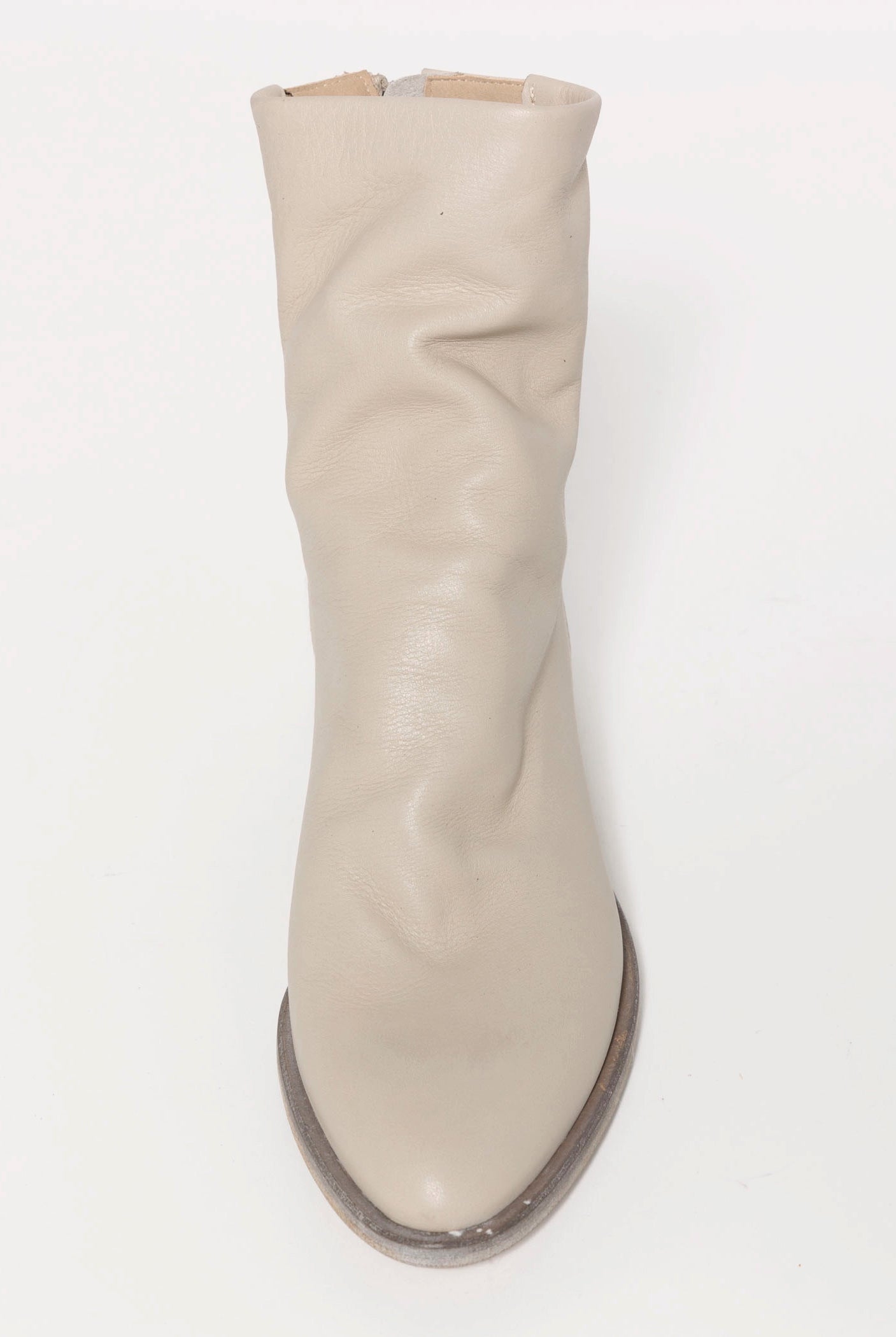 swatch_Off White Leather l'idea ruched ankle boot