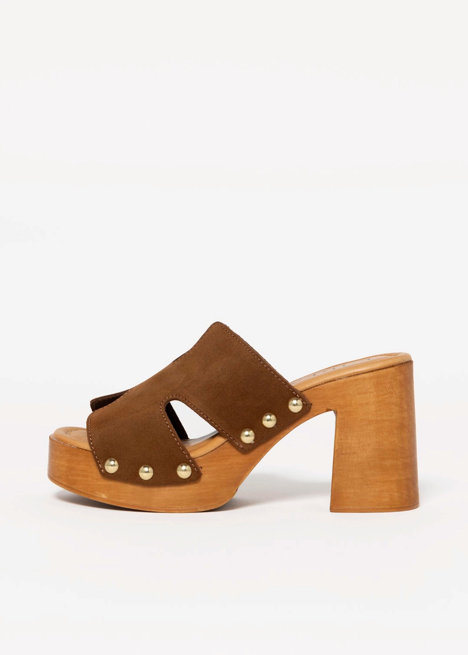 swatch_Tan Suede l'idea heeled clog sandal