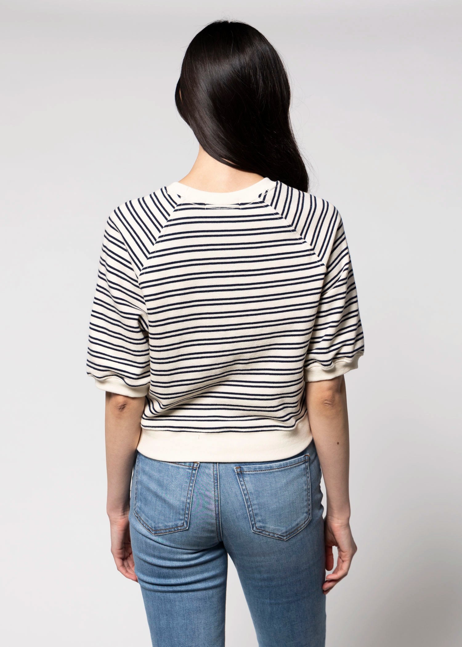 swatch_Navy Stripe perfect white tee effie terry sweatshirt