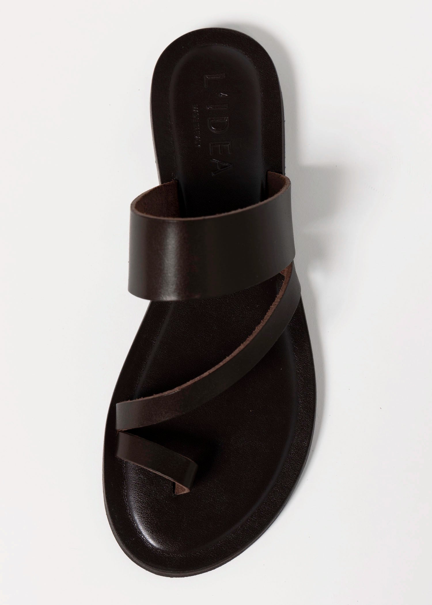 swatch_Brown Leather l'idea leather toe ring sandal