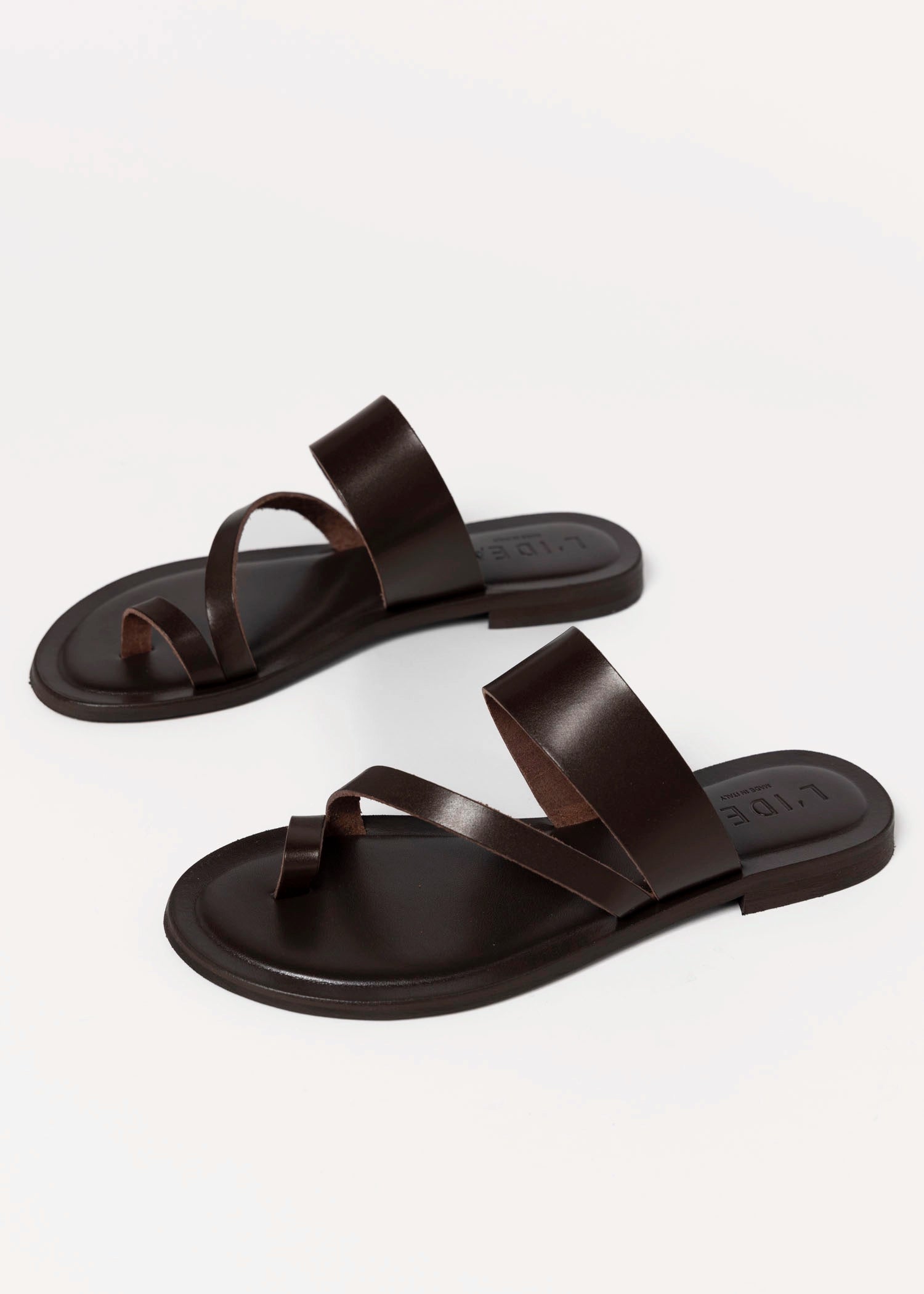 swatch_Brown Leather l'idea leather toe ring sandal