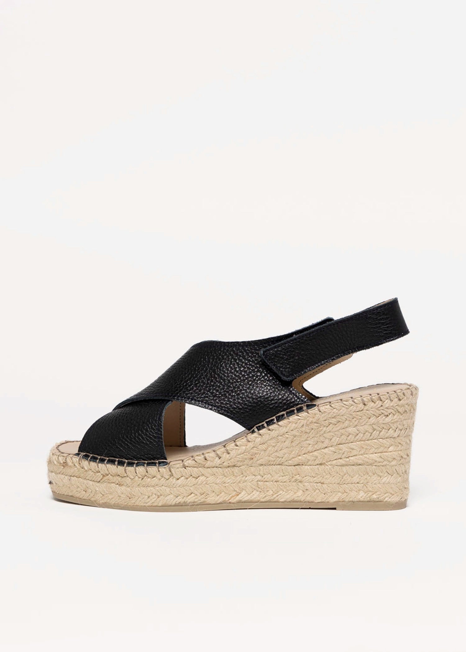 swatch_Black Leather fabiolas eos espadrille wedge sandals