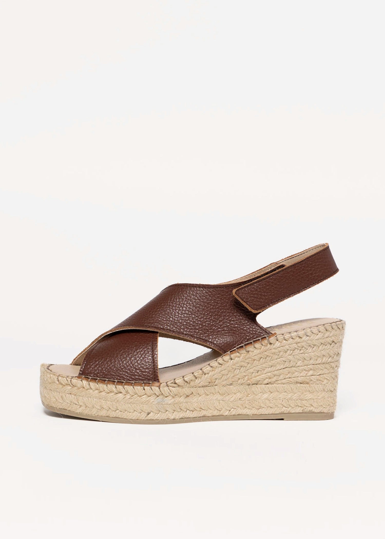 swatch_Brown Leather fabiolas eos espadrille wedge sandals