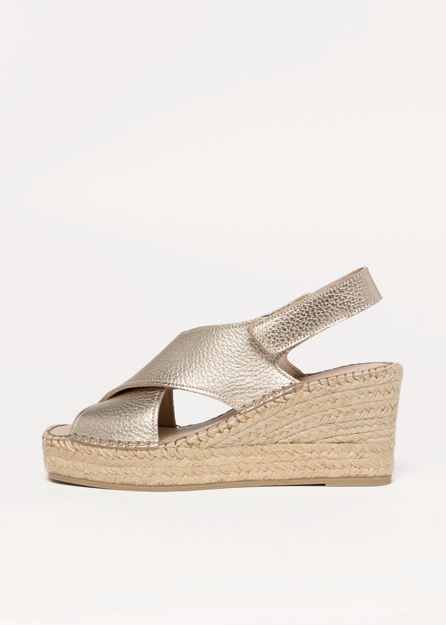 swatch_Gold Leather fabiolas eos espadrille wedge sandals