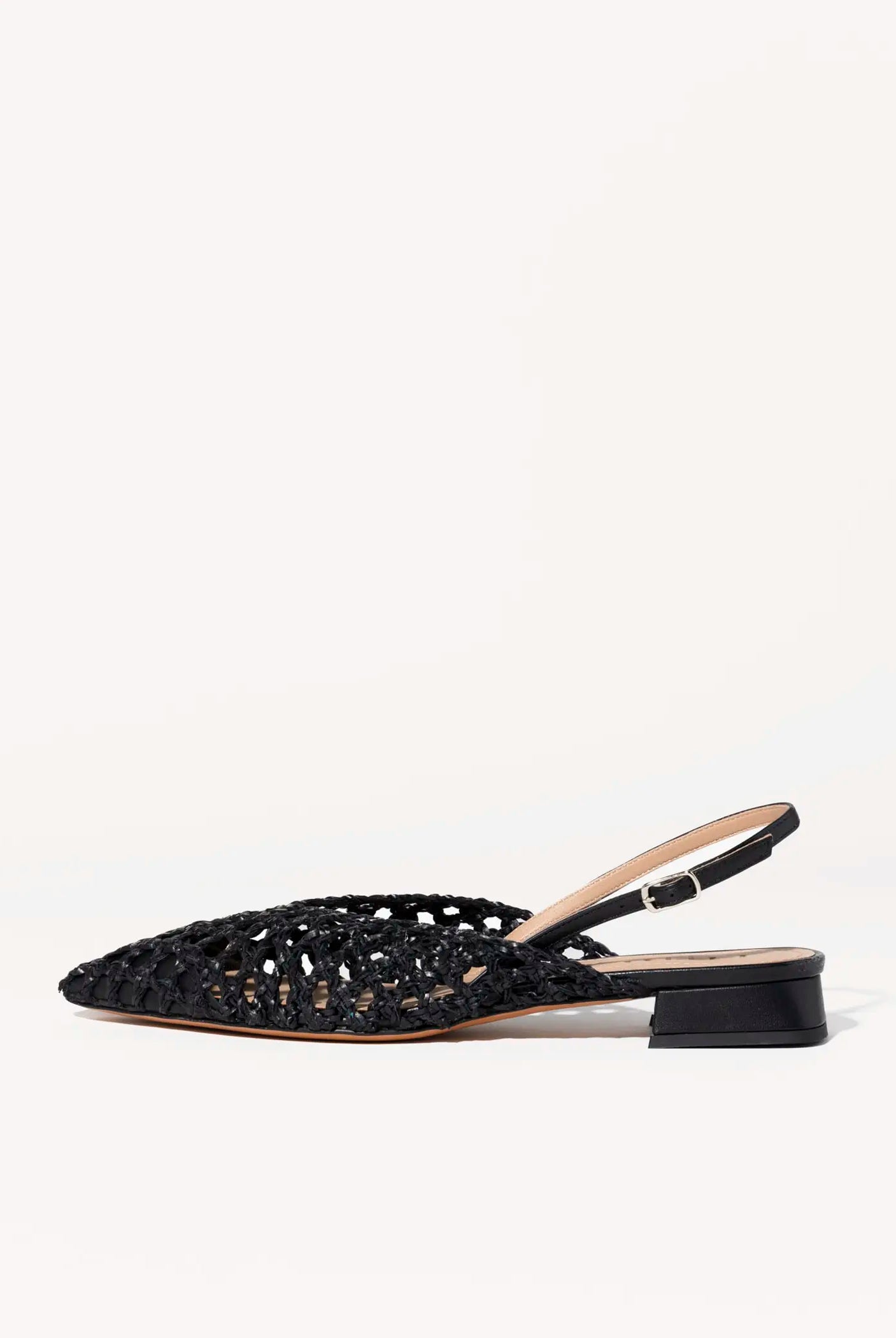 swatch_black leather lussy woven slingback flat shoes