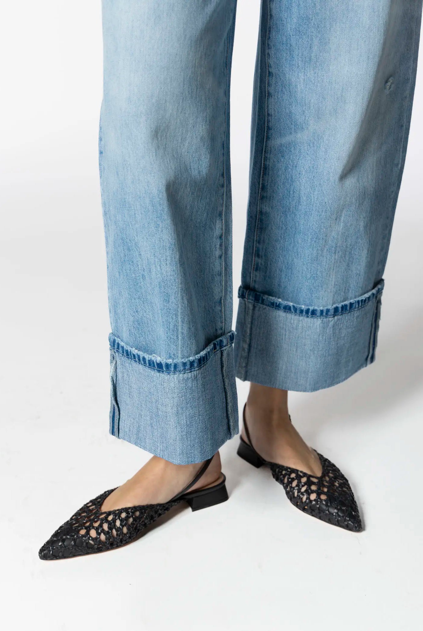 swatch_black leather lussy woven slingback flat shoes