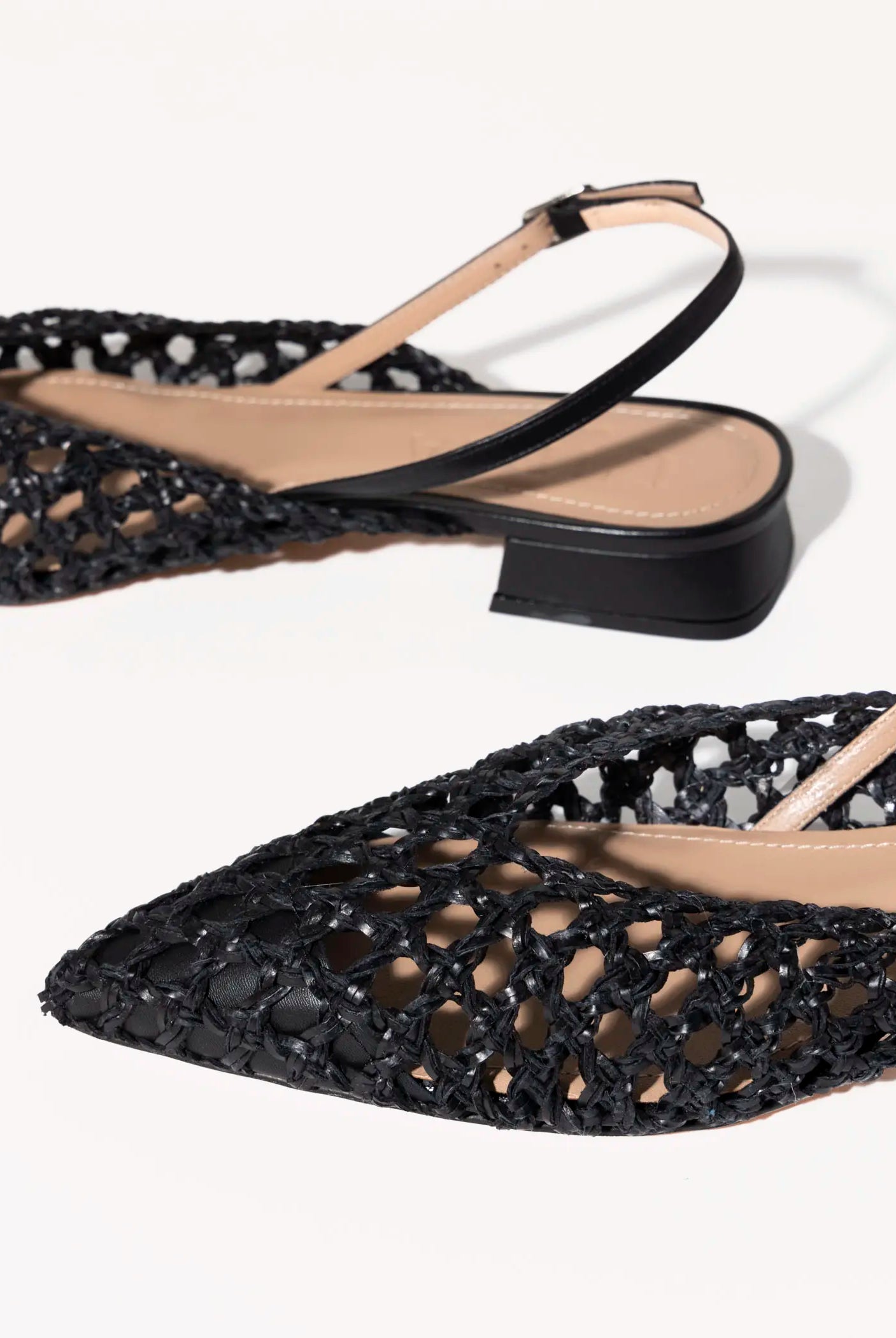 swatch_black leather lussy woven slingback flat shoes
