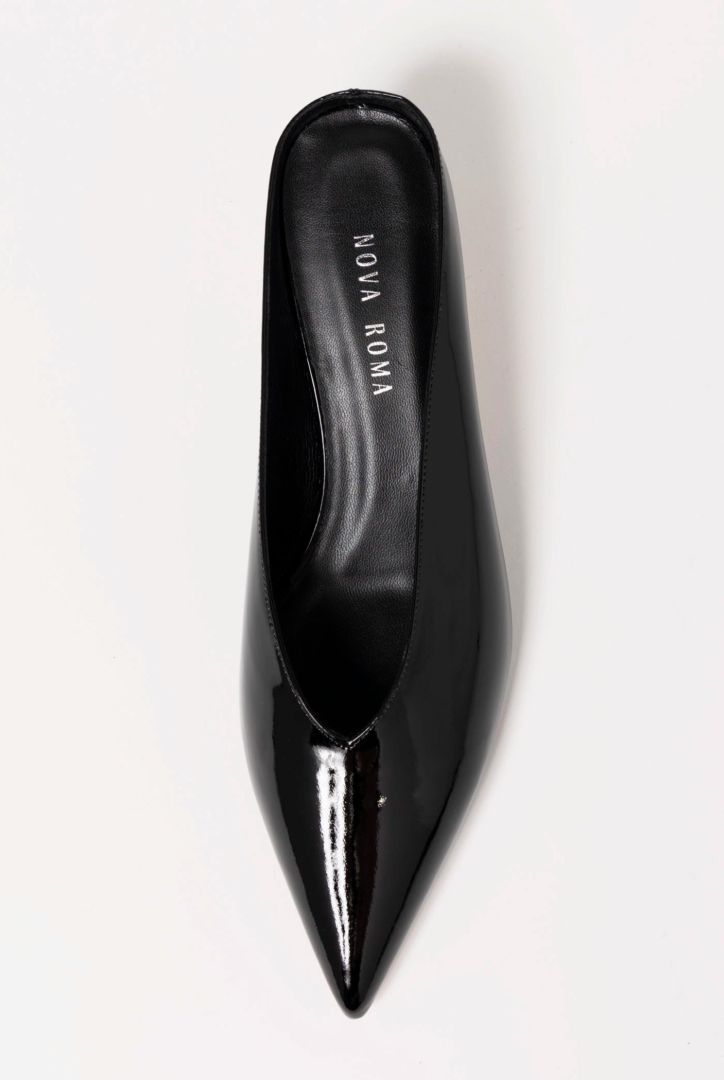 swatch_Black Patent pointed toe mule