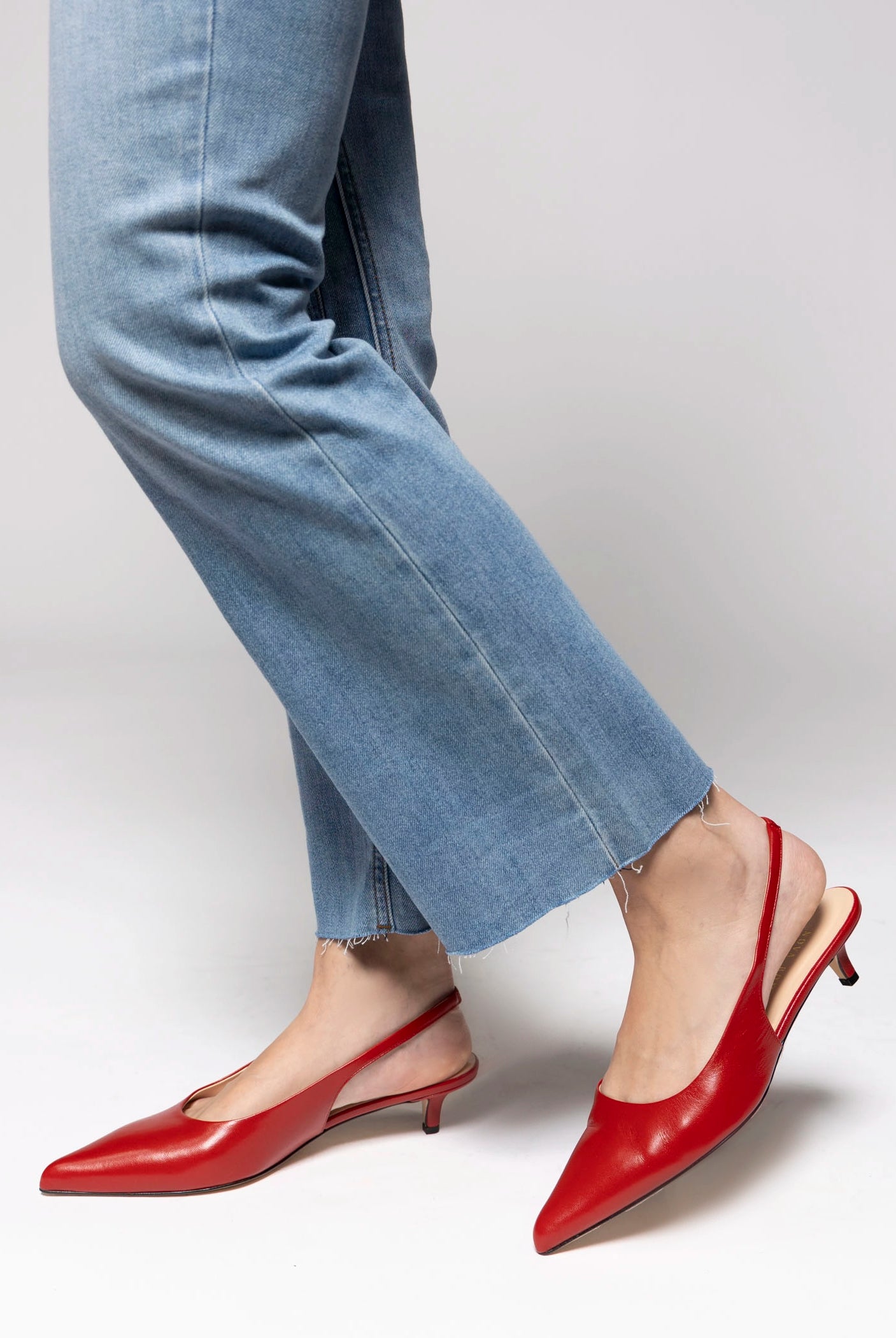 swatch_Red Leather kitten heel pump