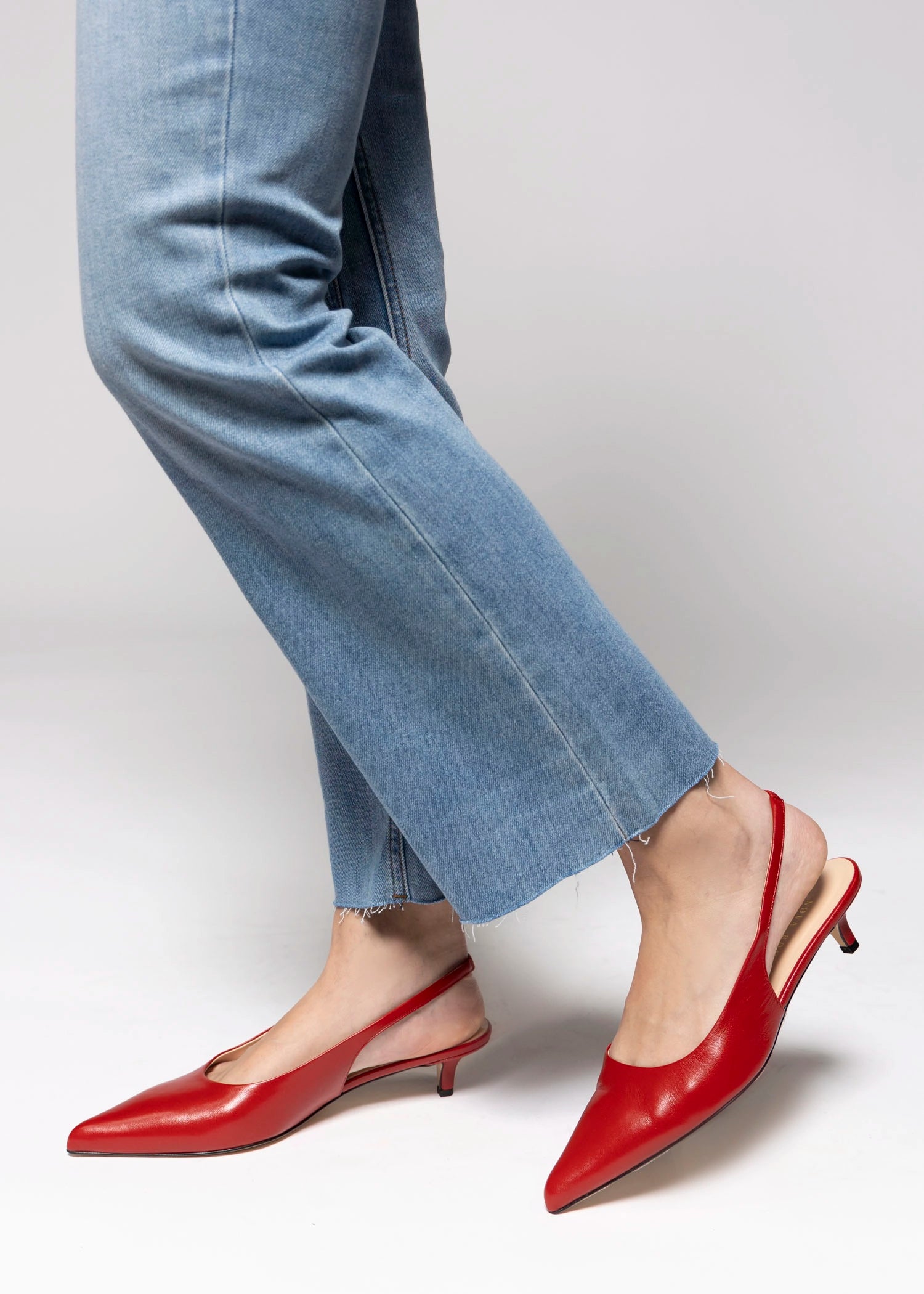 swatch_Red Leather kitten heel pump