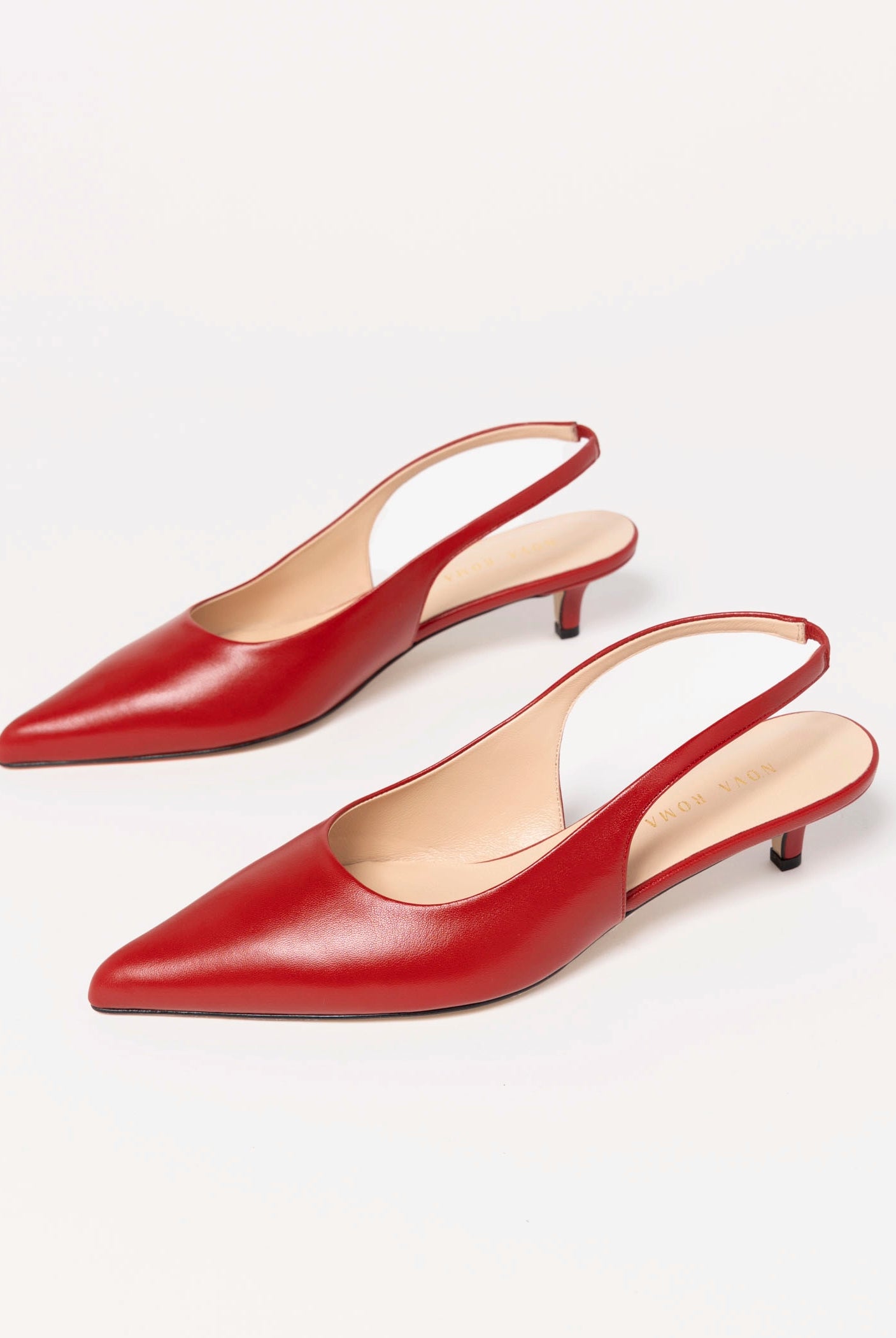 swatch_Red Leather kitten heel pump