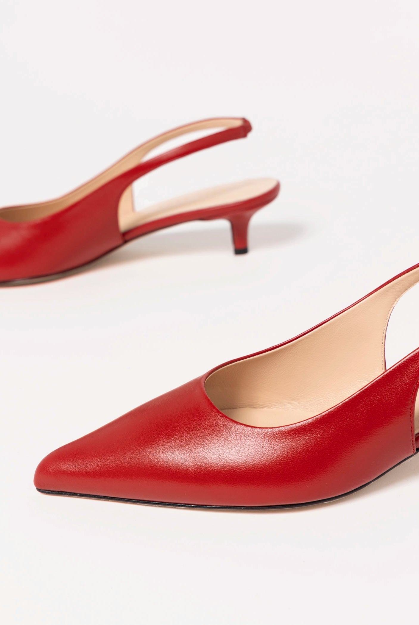 swatch_Red Leather kitten heel pump