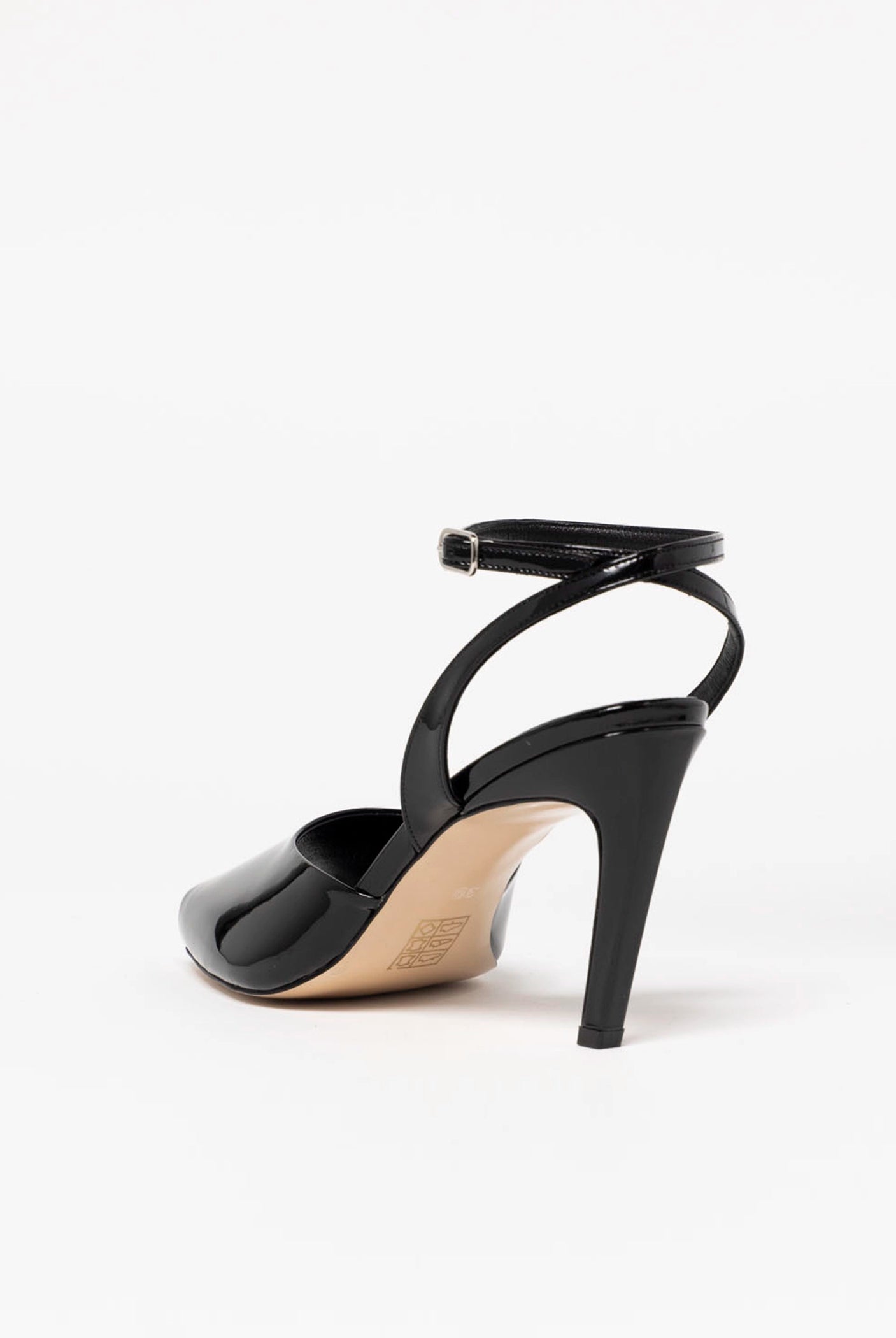 swatch_Black Patent Heeled Peep toe sandal