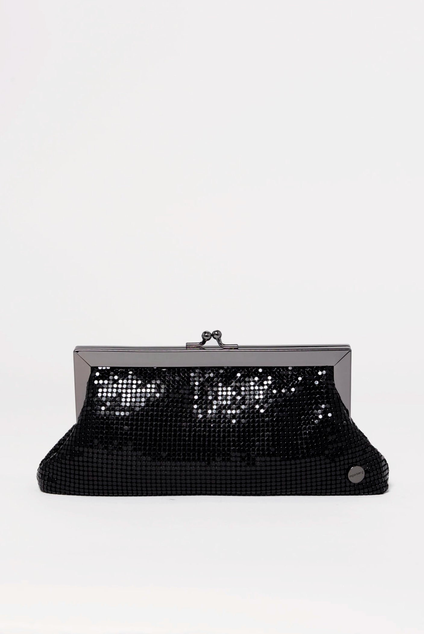 swatch_Black olga berg zara mesh frame clutch