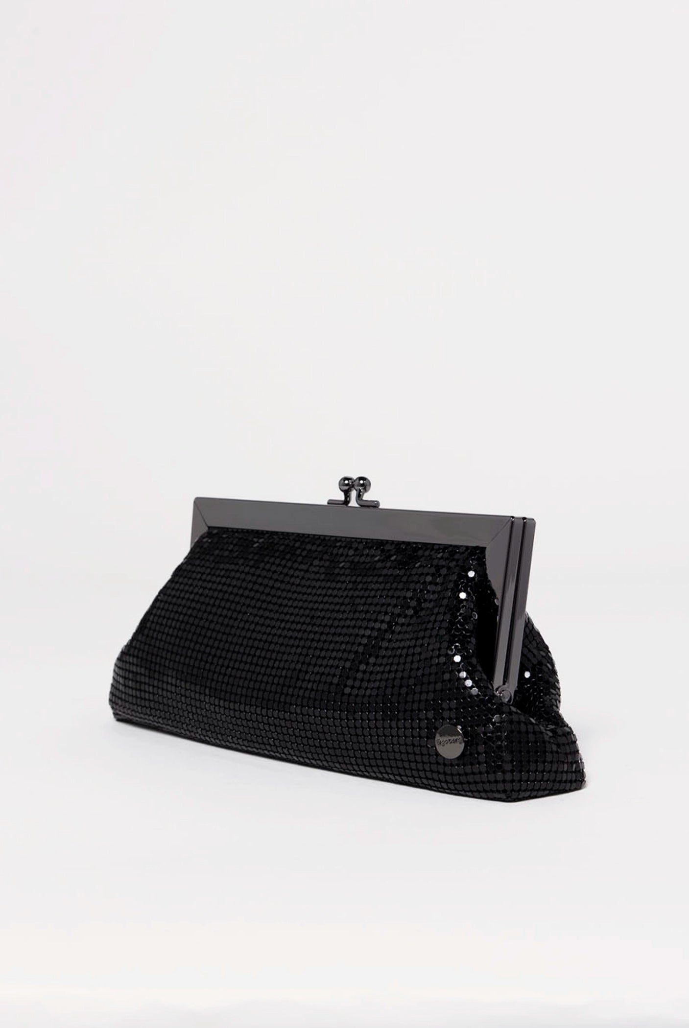 swatch_Black olga berg zara mesh frame clutch