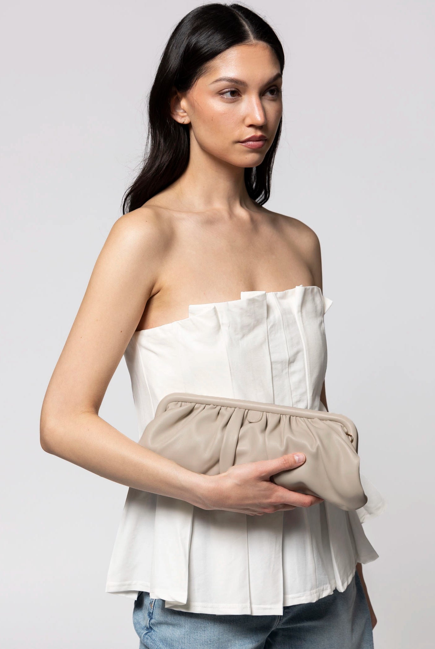 swatch_Mink olga berg catherine gathered clutch