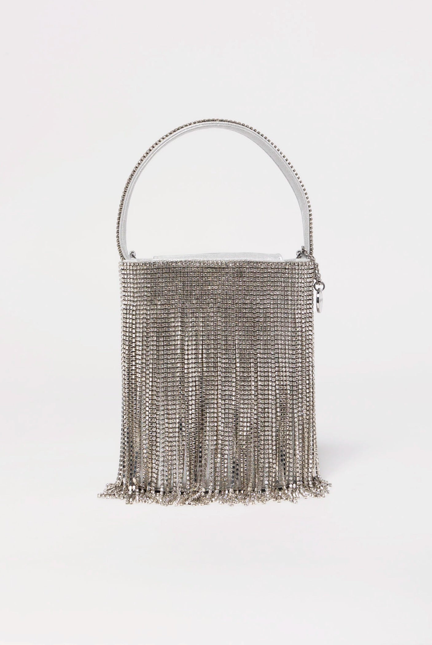 swatch_Silver olga berg billie crystal fringe bag
