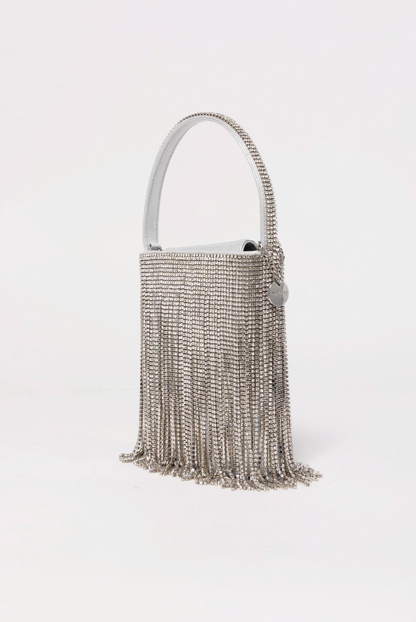 swatch_Silver olga berg billie crystal fringe bag