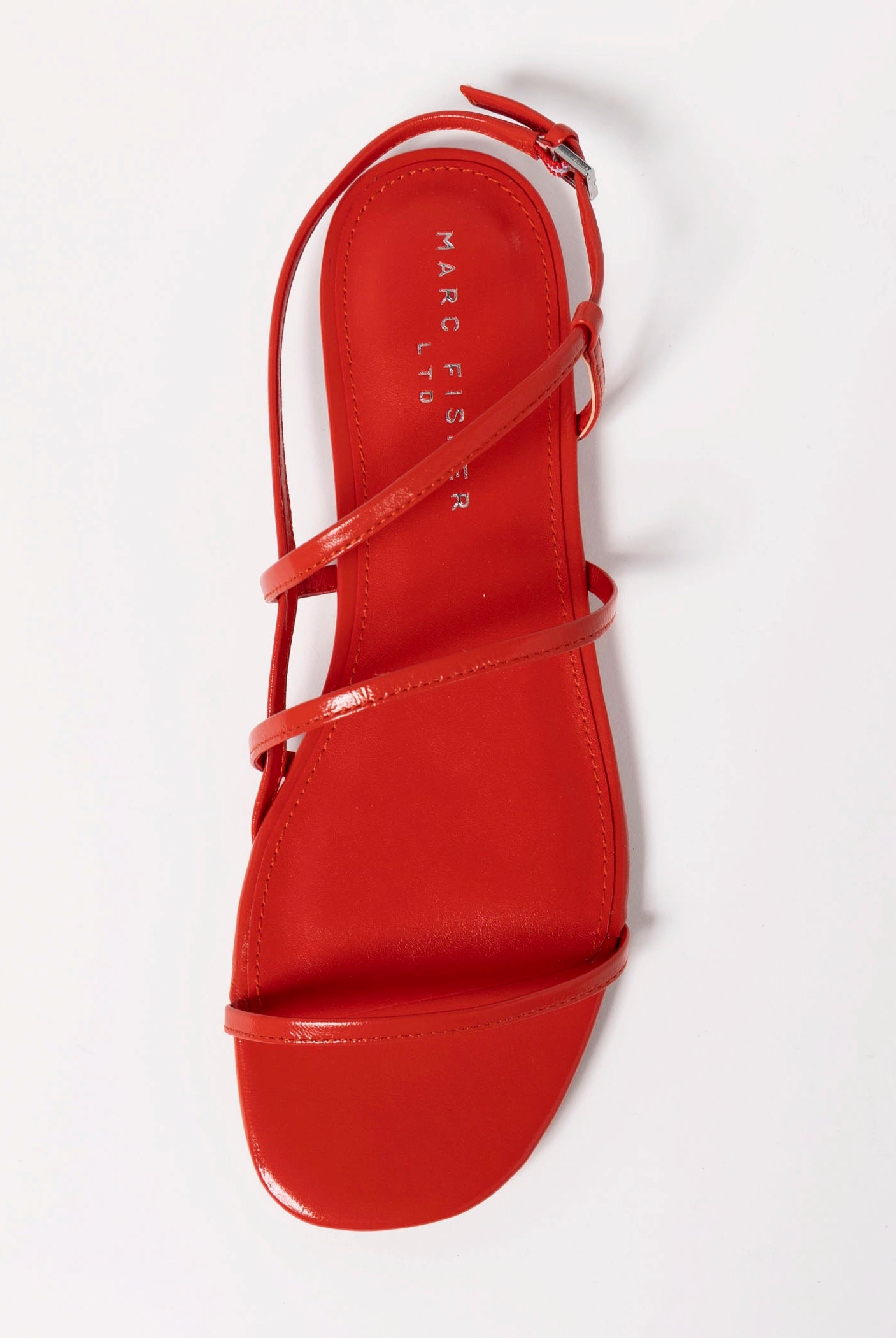 swatch_Red Leather marc fisher elysha flat sandal