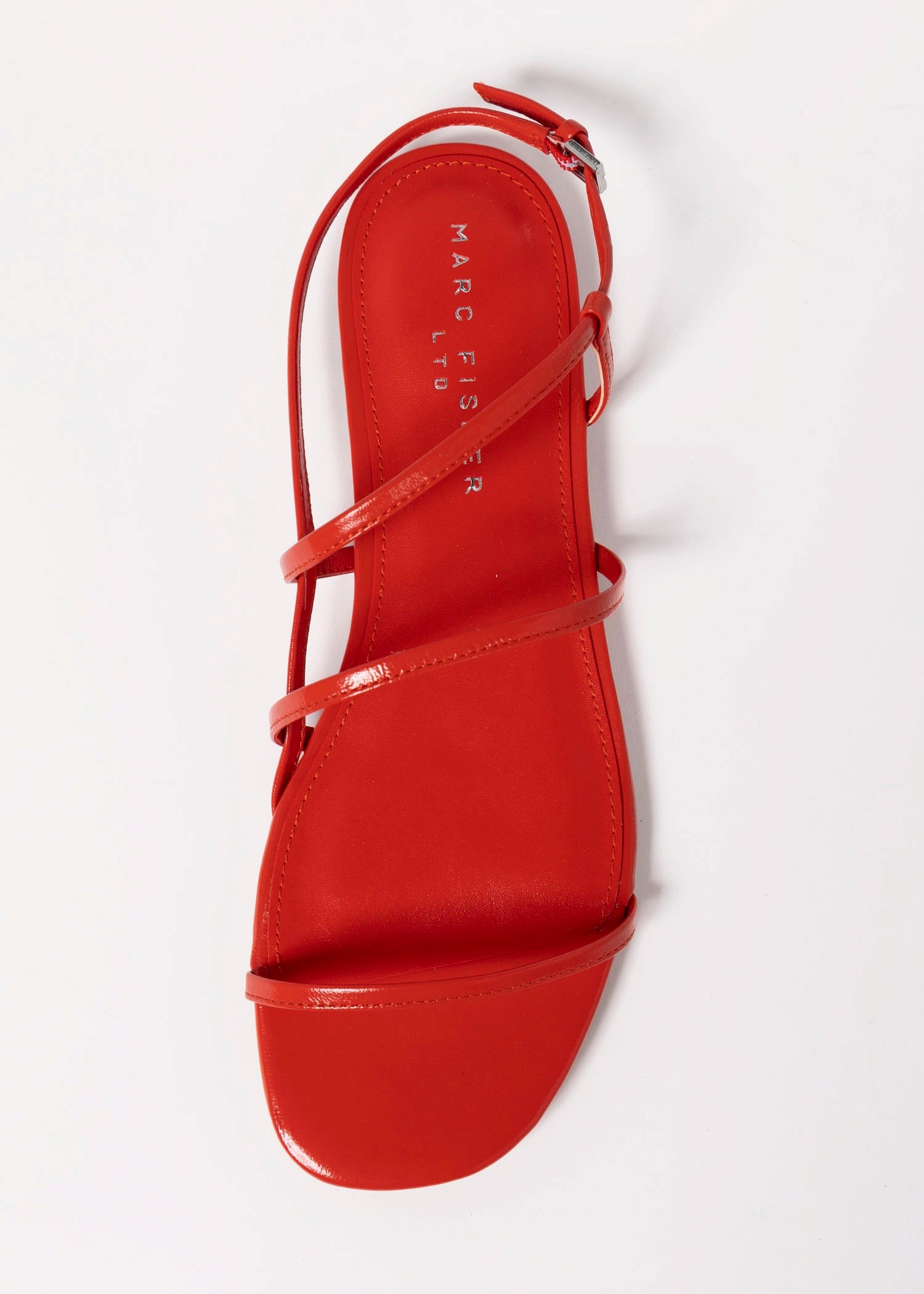 swatch_Red Leather marc fisher elysha flat sandal